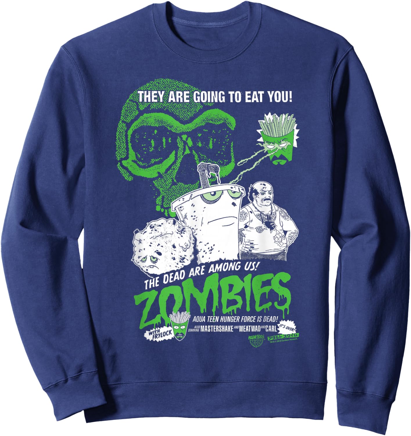 Aqua Teen Hunger Force Zombies Sweatshirt - Sweatshirt | Navy