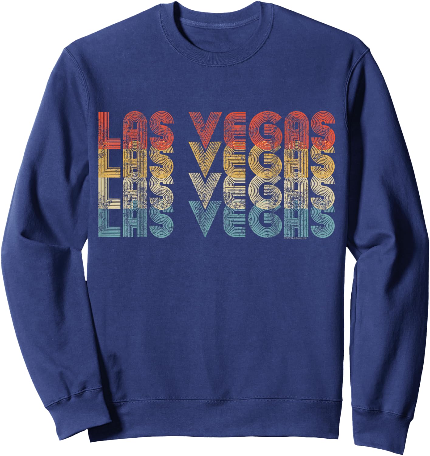 Vintage Retro 70s 80s Las Vegas Souvenir Sweatshirt - Sweatshirt | Navy