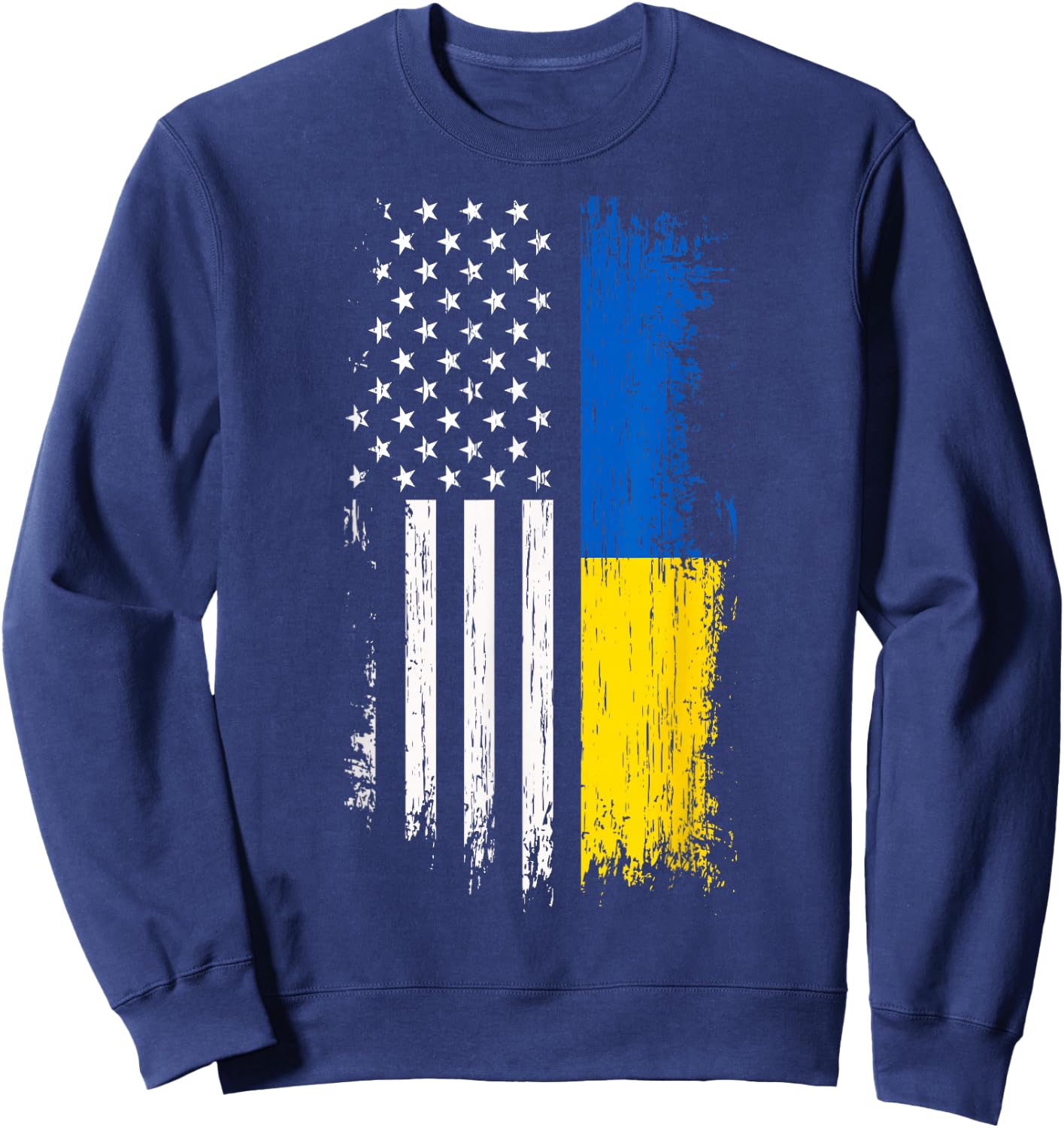 Ukrainian American Flag T Shirt - Pride Ukraine USA Shirt Sweatshirt - Sweatshirt | Navy