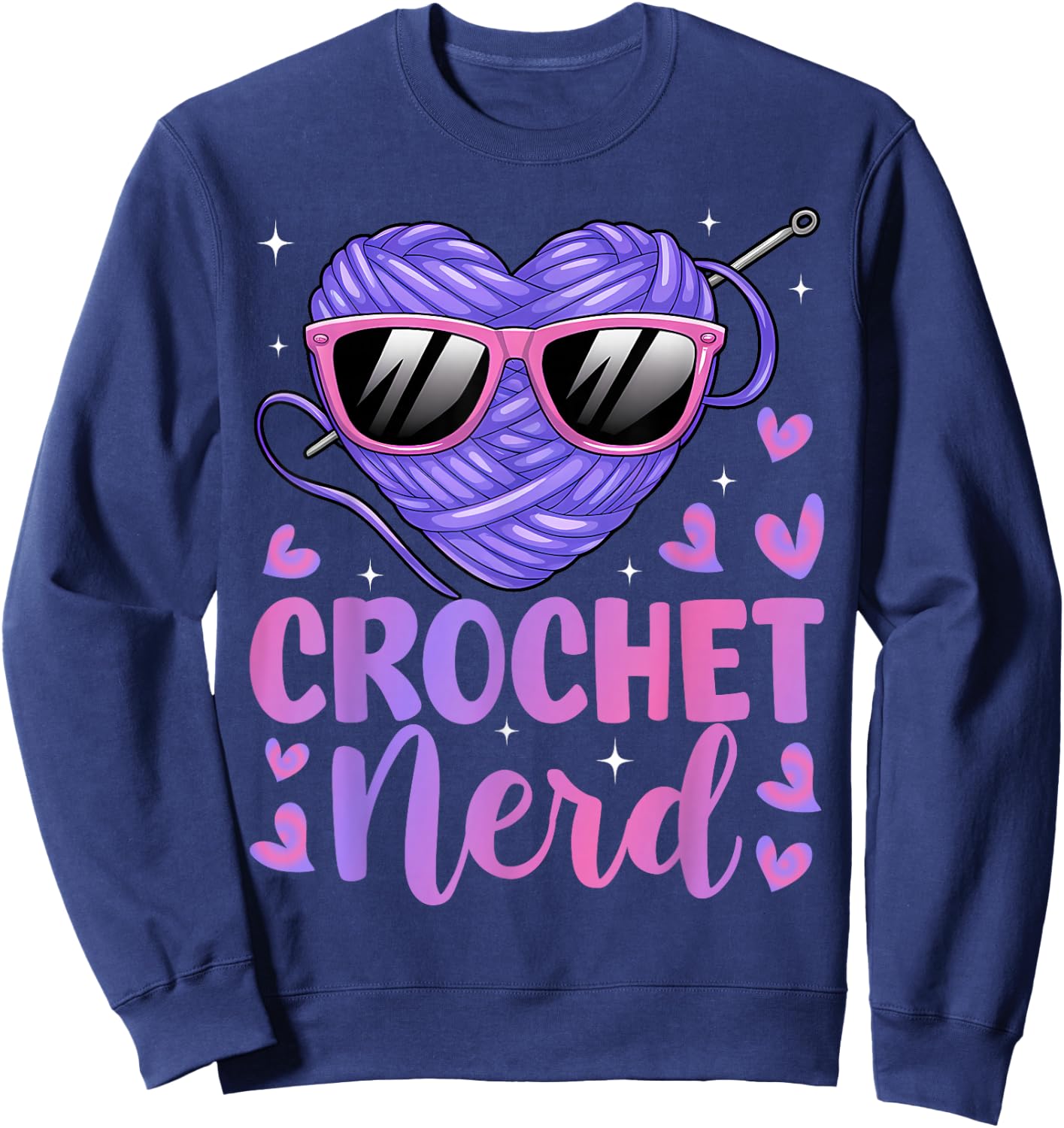 Crochet Crocheting Crochet Nerd Sweatshirt - Sweatshirt | Navy