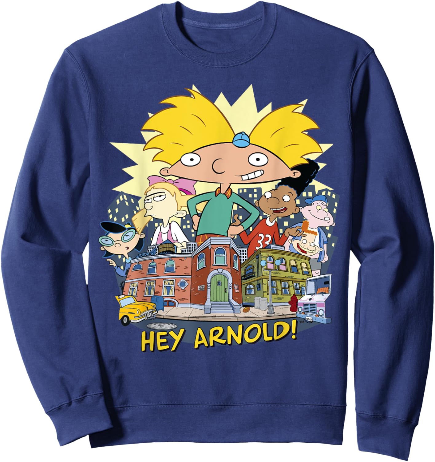 Hey Arnold Neighborhood Poster Sweatshirt - Sweatshirt | Navy