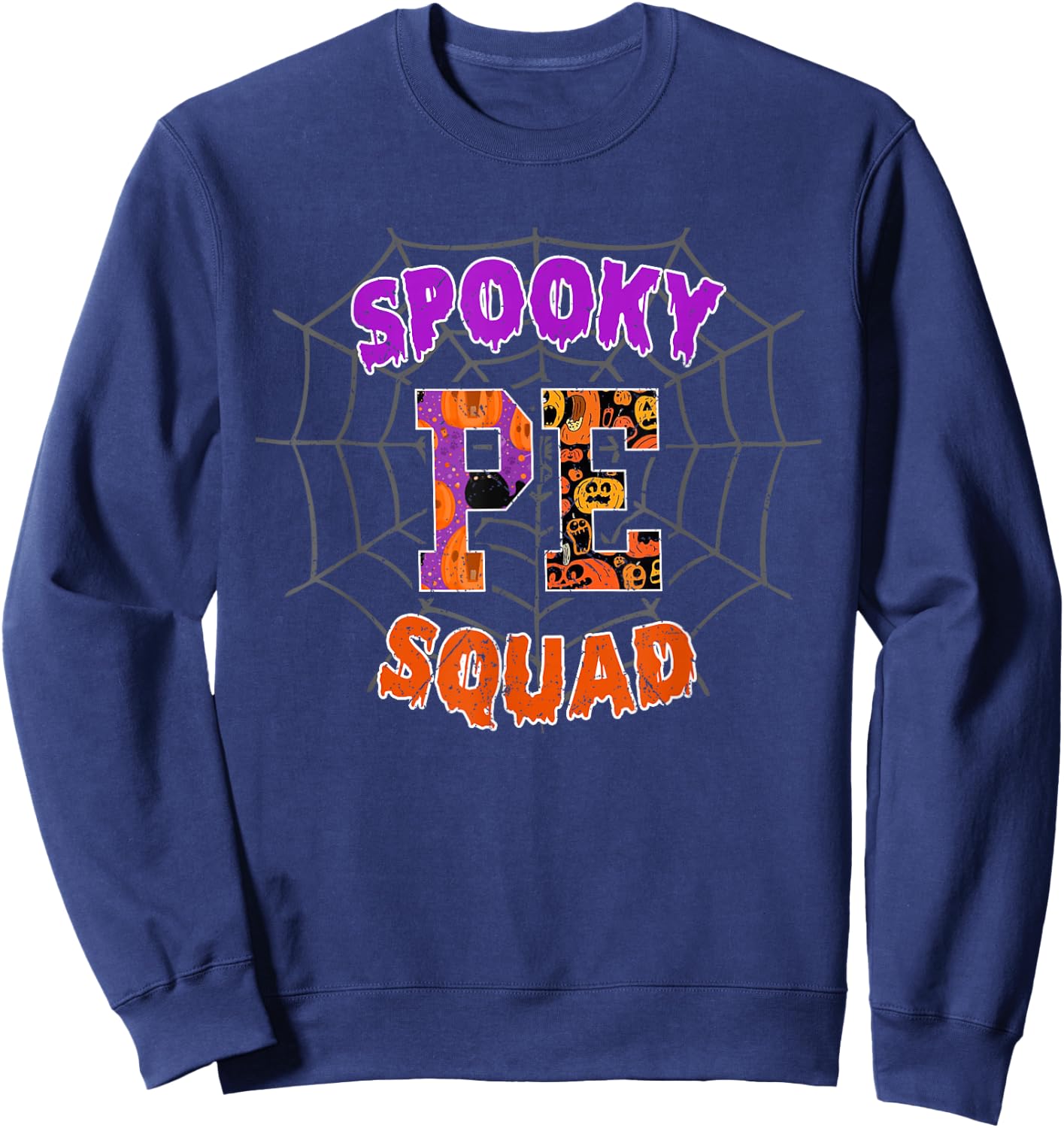 PE Squad Team PE Teacher Halloween Sweatshirt - Sweatshirt | Navy
