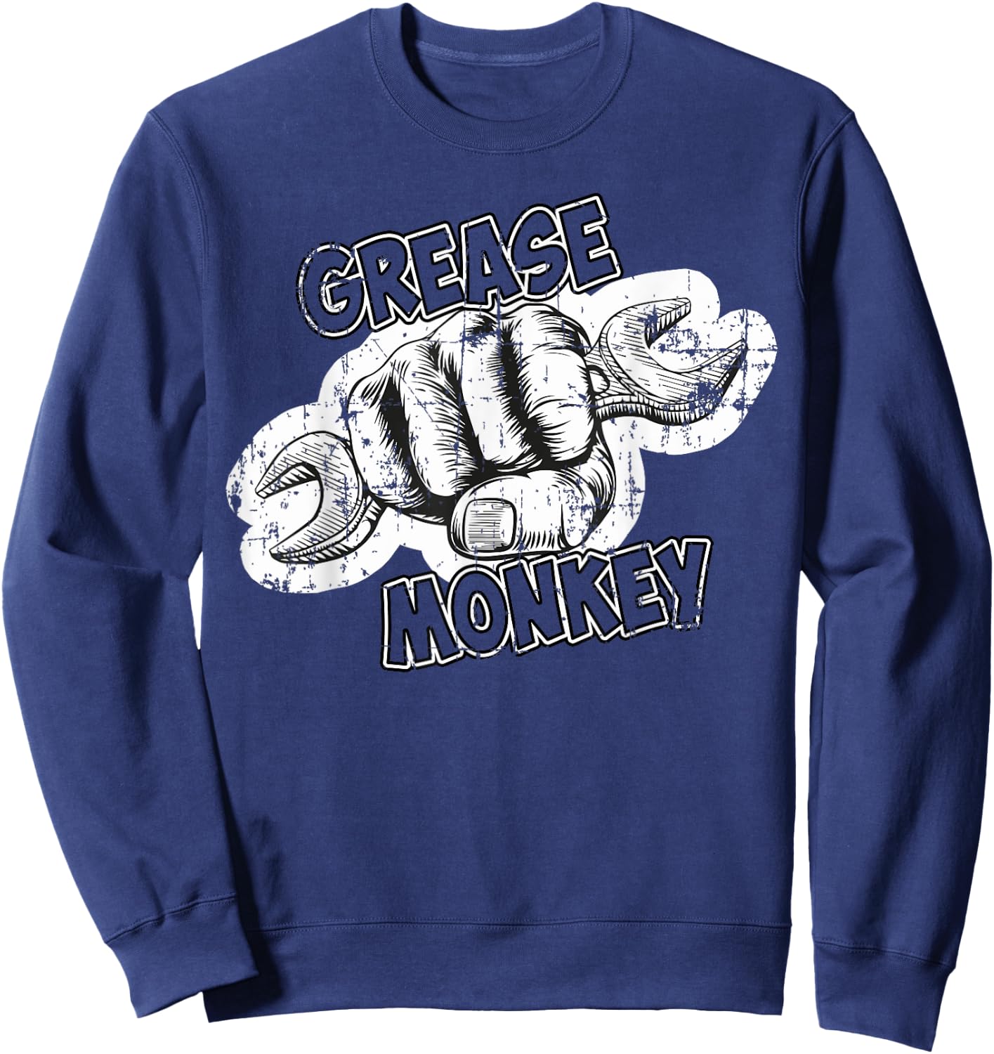Grease Monkey Wrench Auto Mechanics Sweatshirt - Sweatshirt | Navy