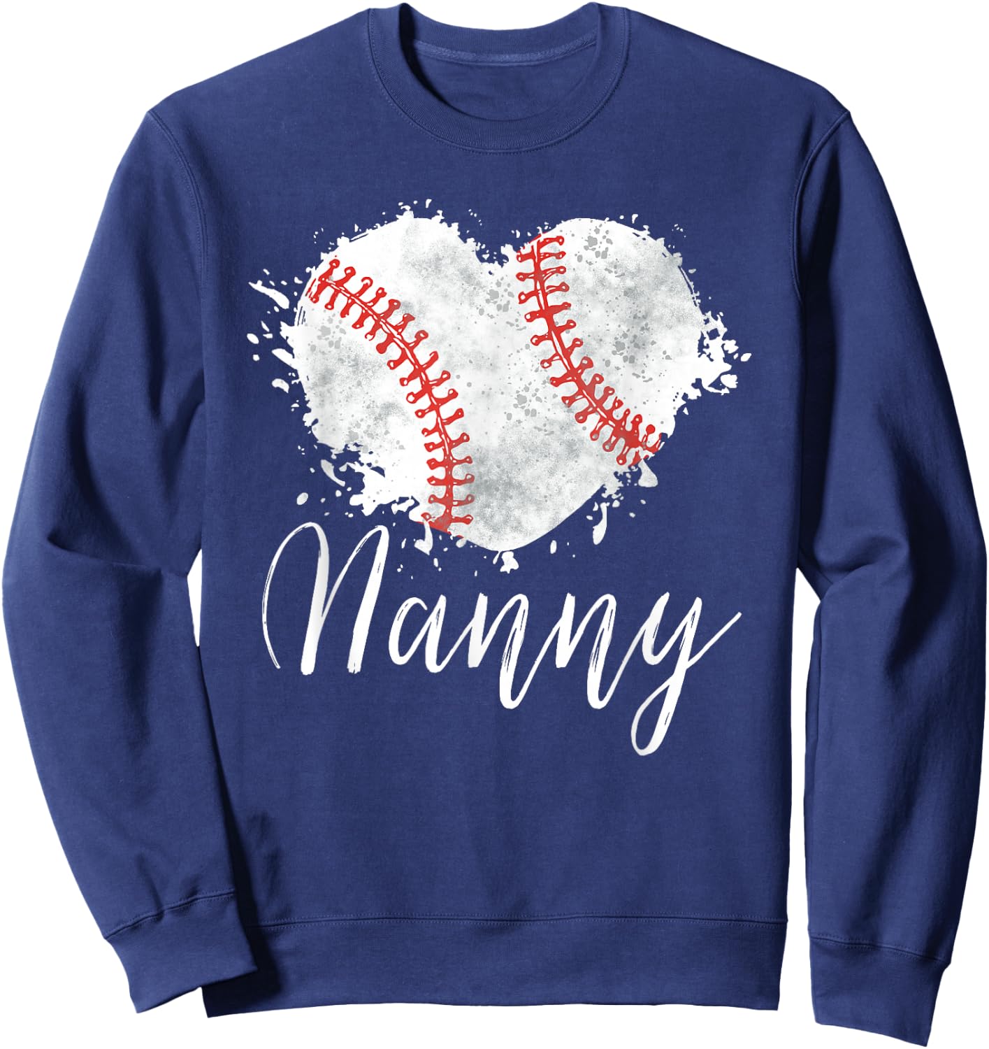 Baseball Nanny Baseball Love Heart Sweatshirt - Sweatshirt | Navy