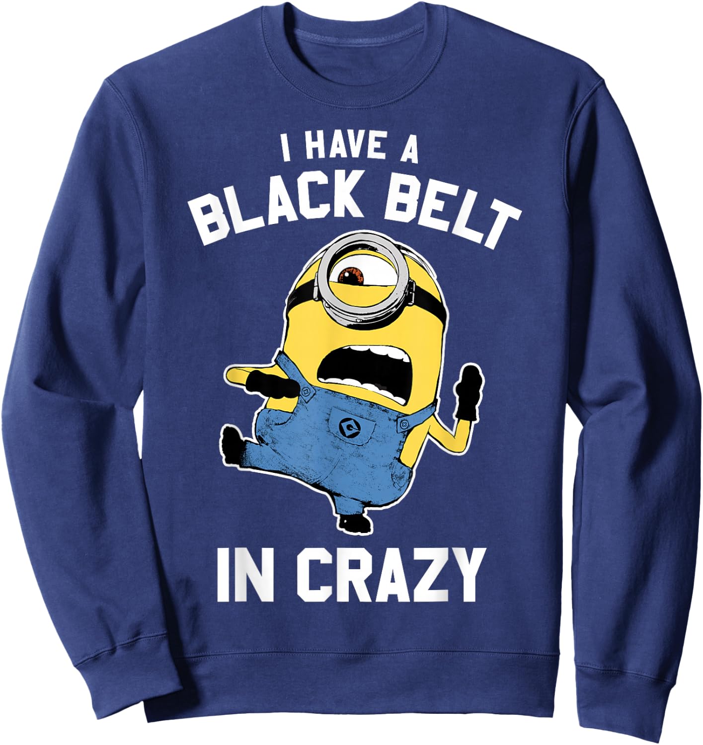 Despicable Me Minions Black Belt in Crazy Graphic Sweatshirt - Sweatshirt | Navy