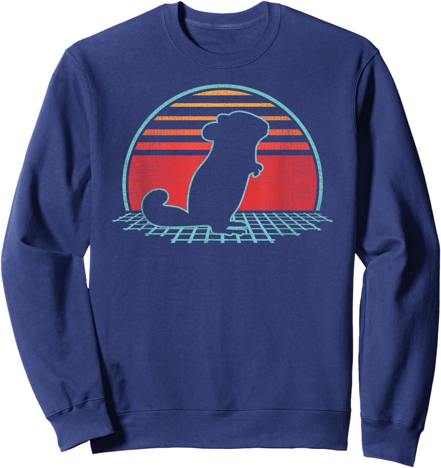Chinchilla Lover Animal Retro Vintage 80s Style Sweatshirt - Sweatshirt | Navy