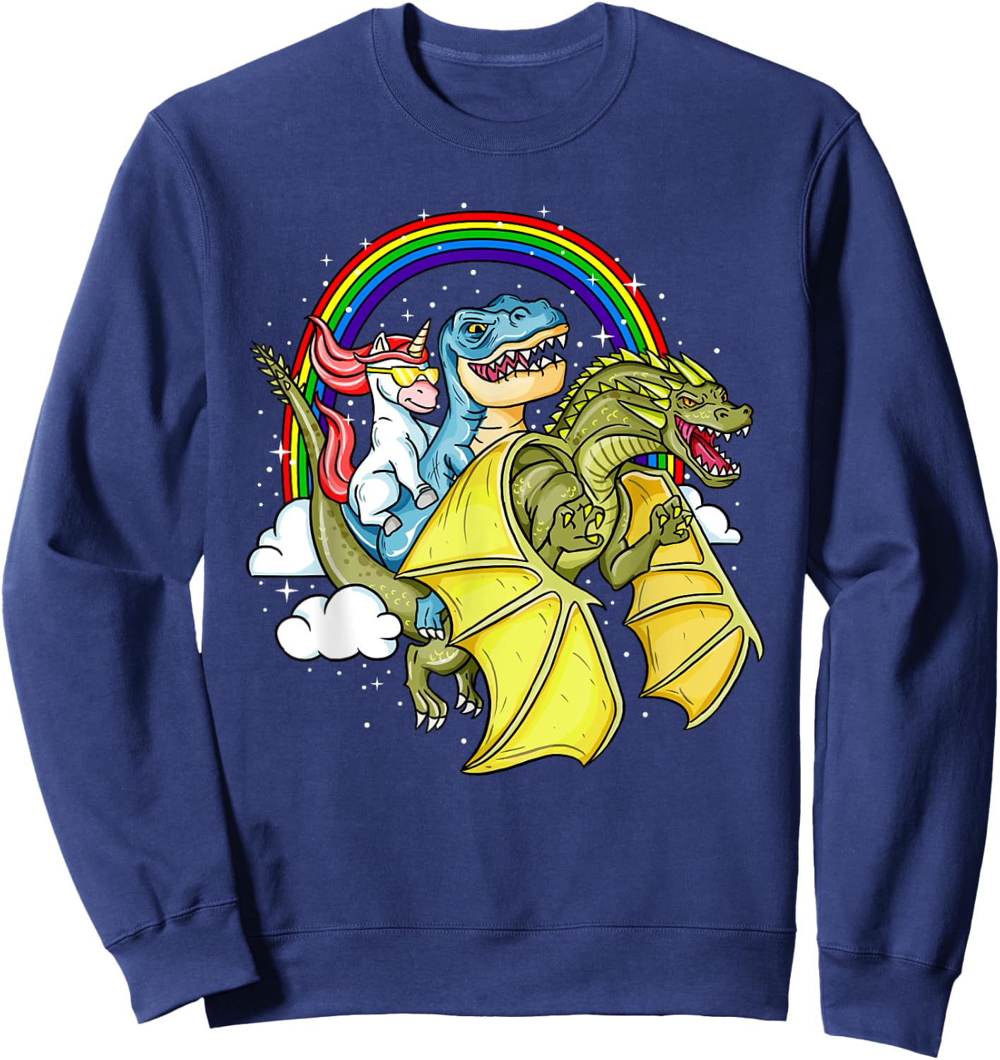 Unicorn T-Rex Dinosaur Dragon Fantasy Gift Sweatshirt - Sweatshirt | Navy