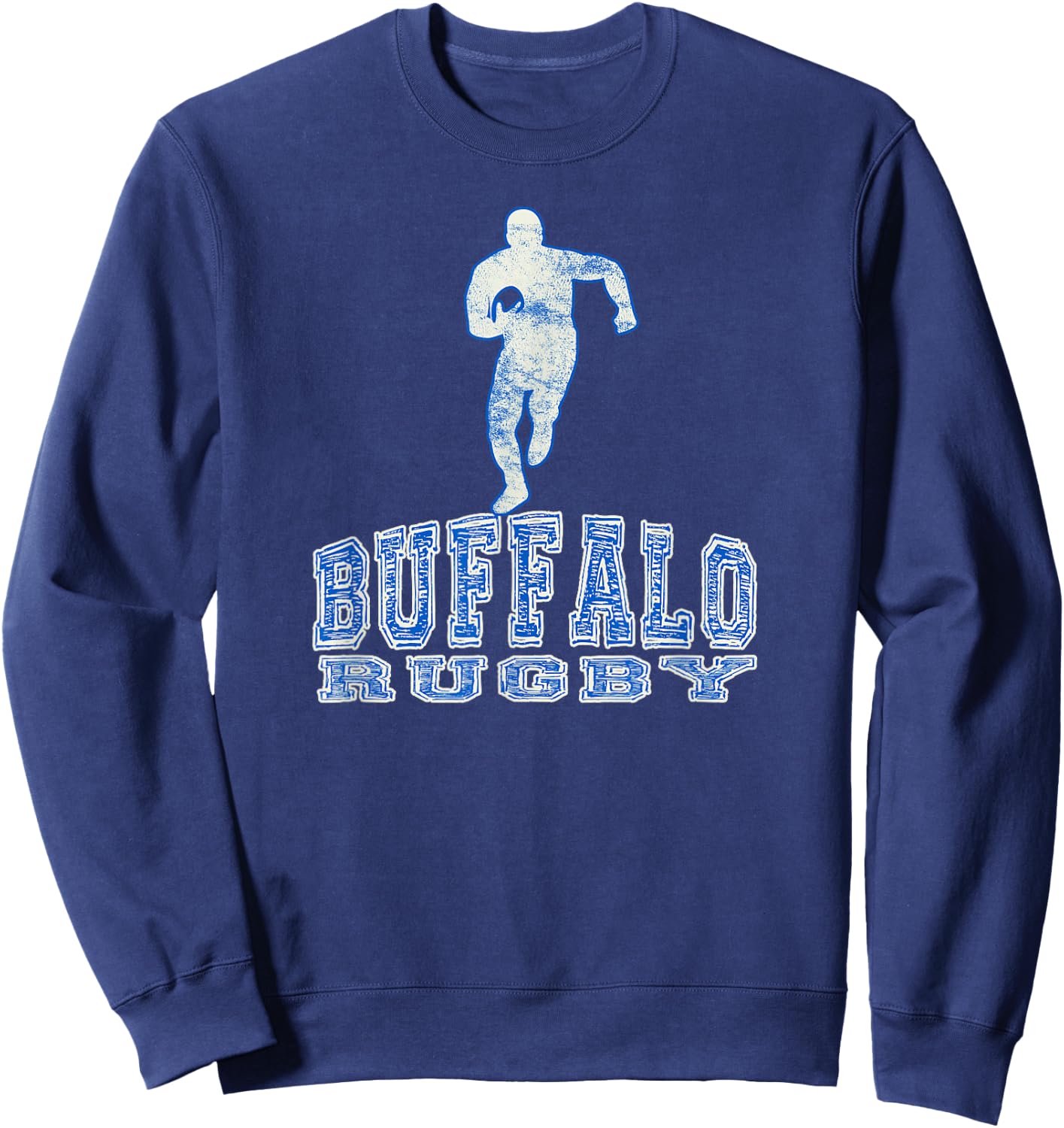 Vintage Buffalo Rugby with Rugby Player Sweatshirt - Sweatshirt | Navy