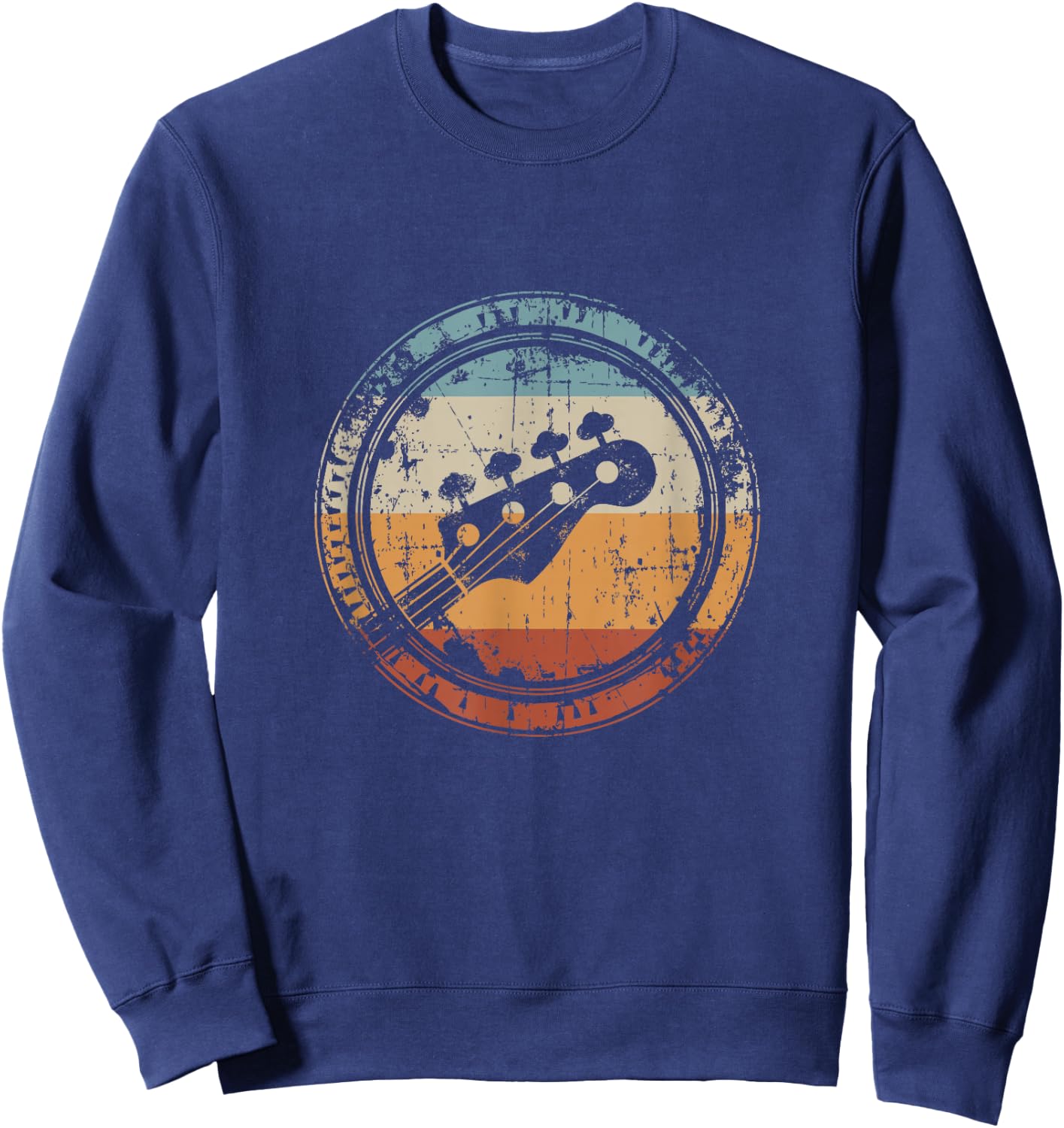 Vintage Bass Guitar Headstock for Bassist and Bass Player Small Sweatshirt - Sweatshirt | Navy