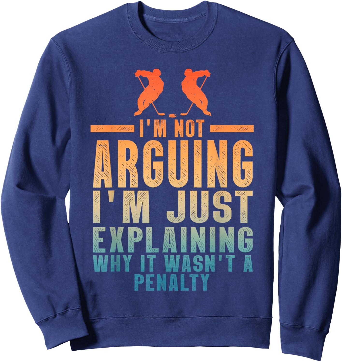 Funny Ice Hockey Art Women Skate Ice Hockey Player Sweatshirt - Sweatshirt | Navy