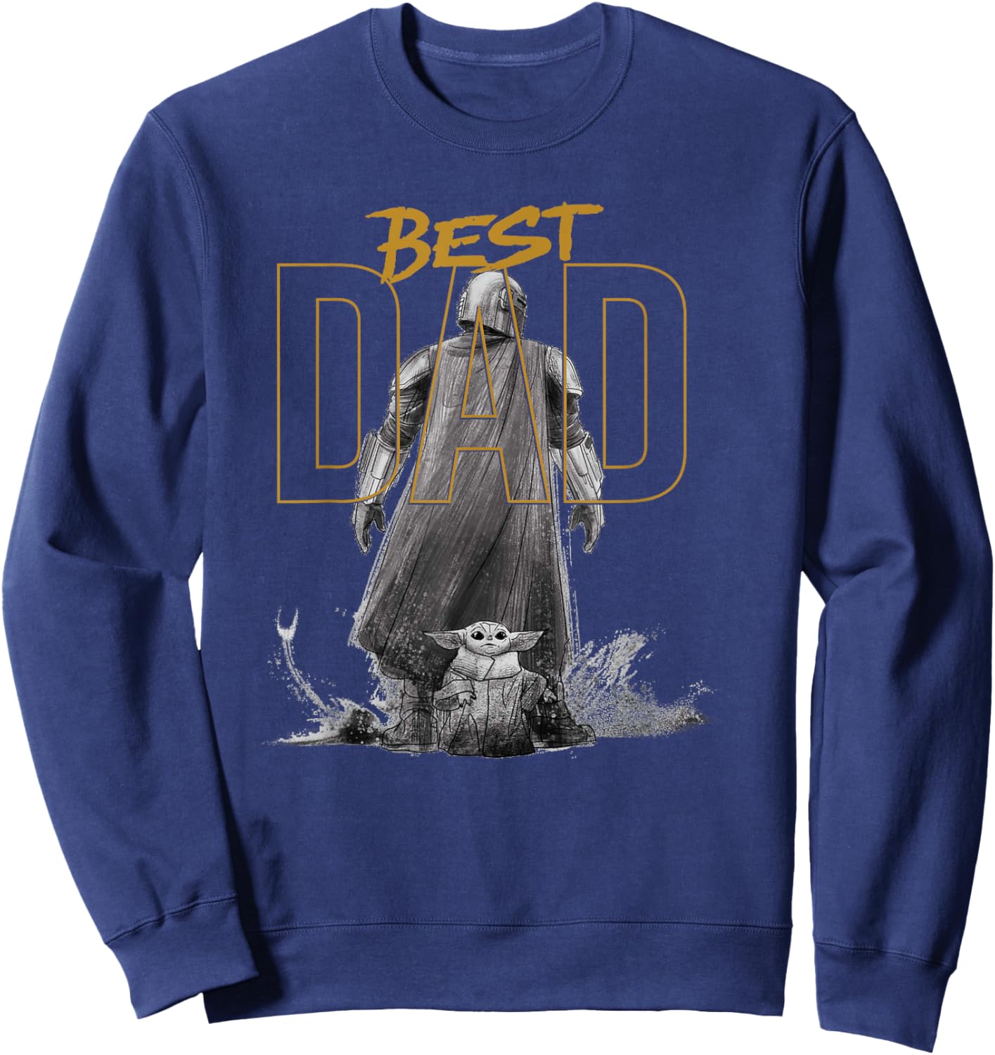 Star Wars The Mandalorian and Grogu Best Dad Father’s Day Sweatshirt - Sweatshirt | Navy