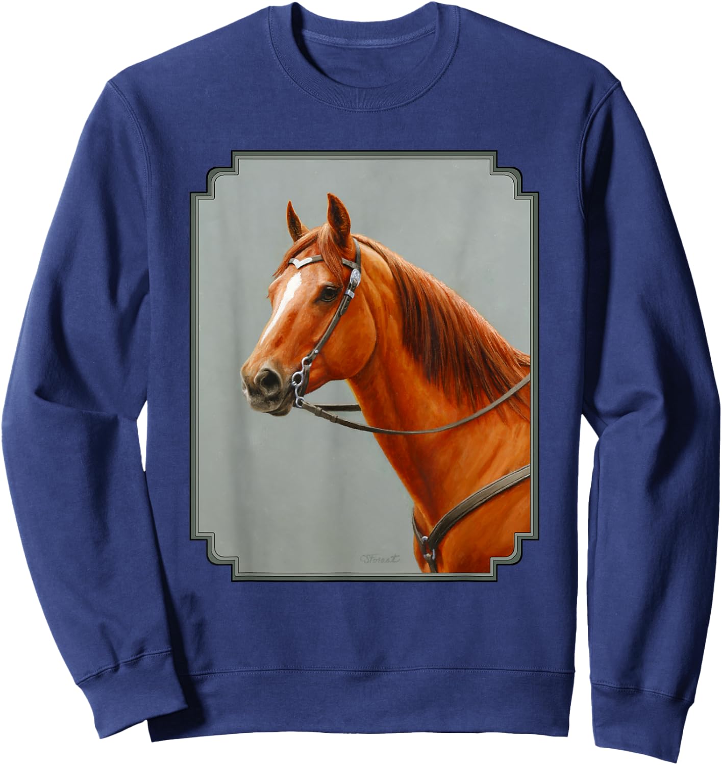 Beautiful Red Dun Chestnut Sorrel Western Quarter Horse Sweatshirt - Sweatshirt | Navy