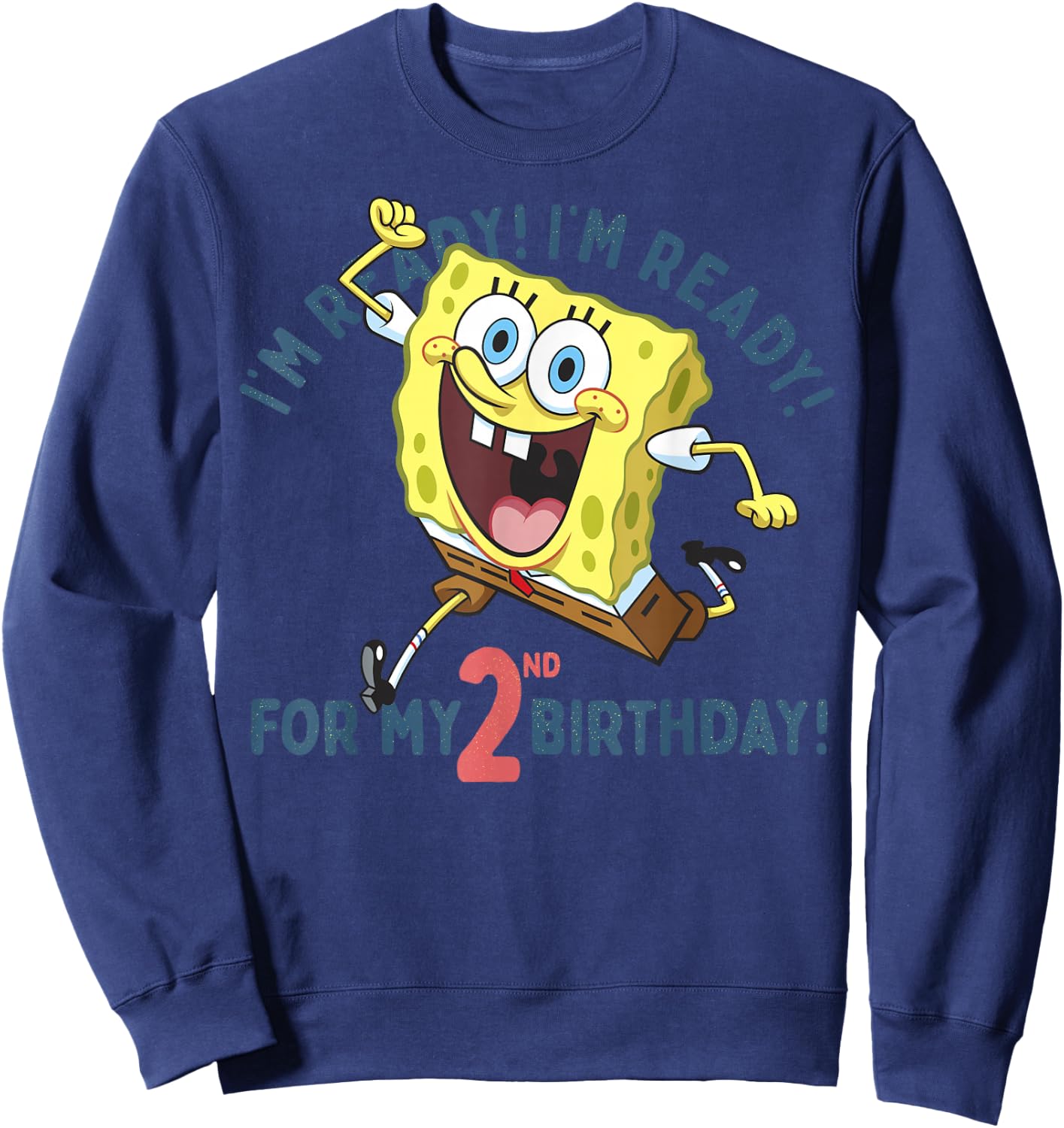 Nickelodeon SpongeBob SquarePants Ready For My 2nd Birthday Sweatshirt - Sweatshirt | Navy