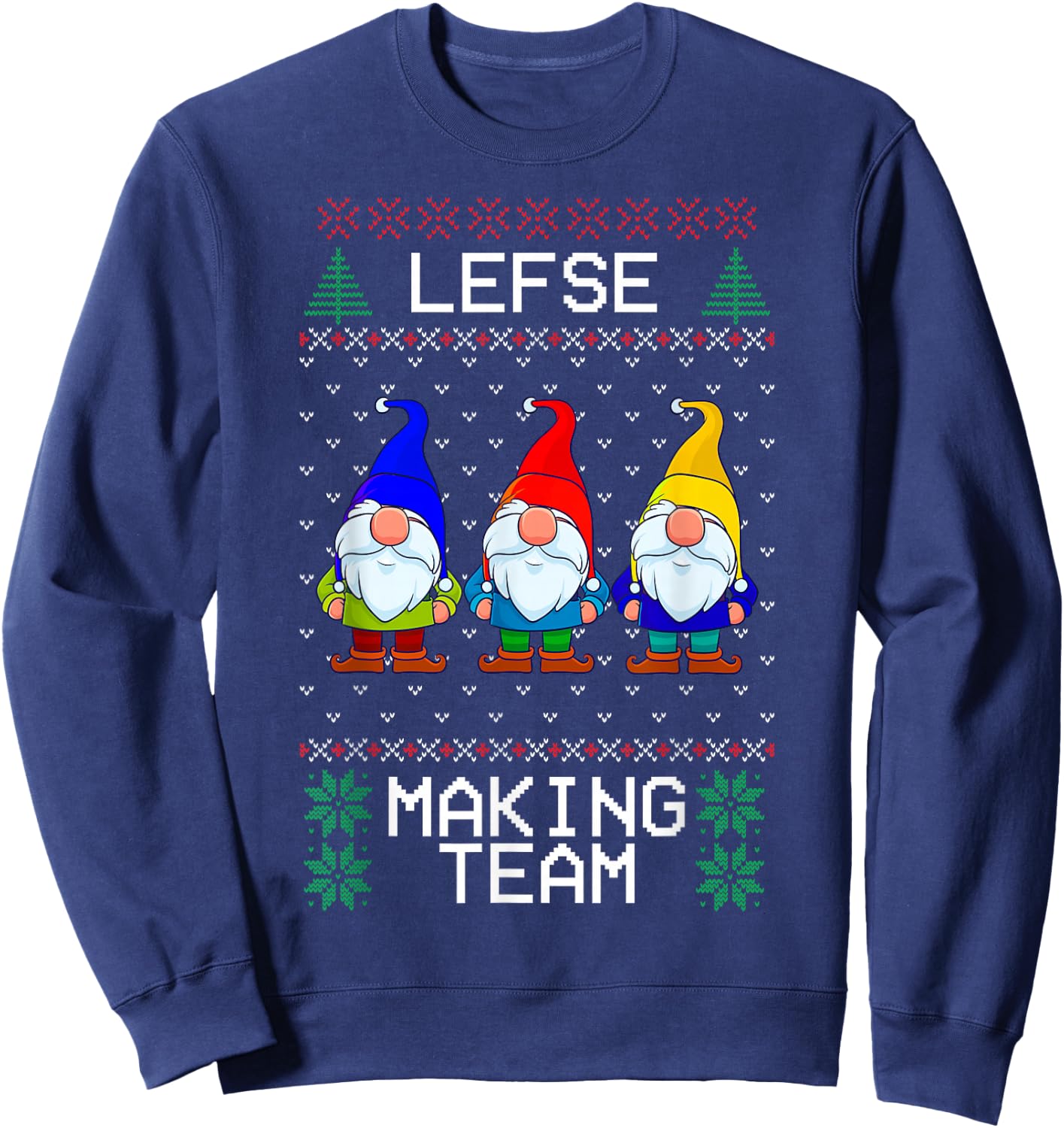 Lefse Making Team, Nordic Christmas Tomte Gnome Xmas Women Sweatshirt - Sweatshirt | Navy