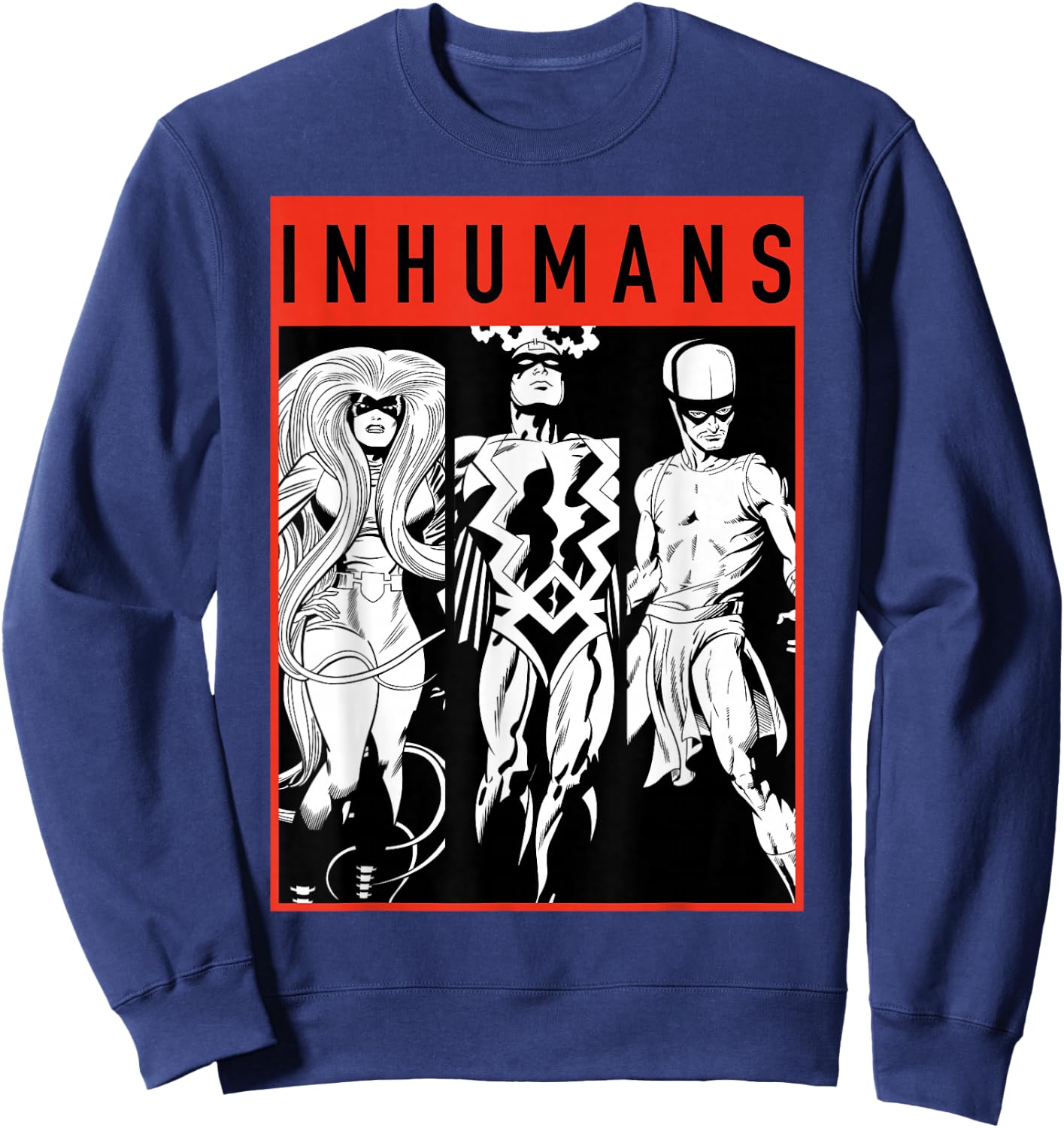 Marvel The Inhumans Black Bolt Karnak Medusa Graphic Sweatshirt - Sweatshirt | Navy