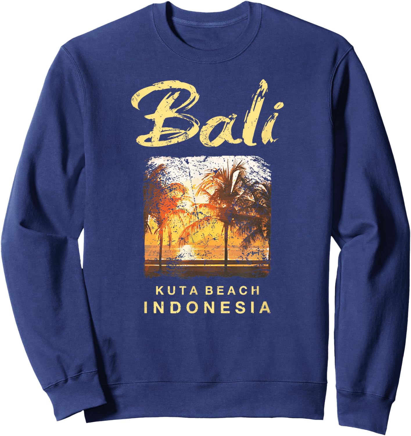 BALI Kuta Beach Indonesia Vintage Surfing Sweatshirt - Sweatshirt | Navy