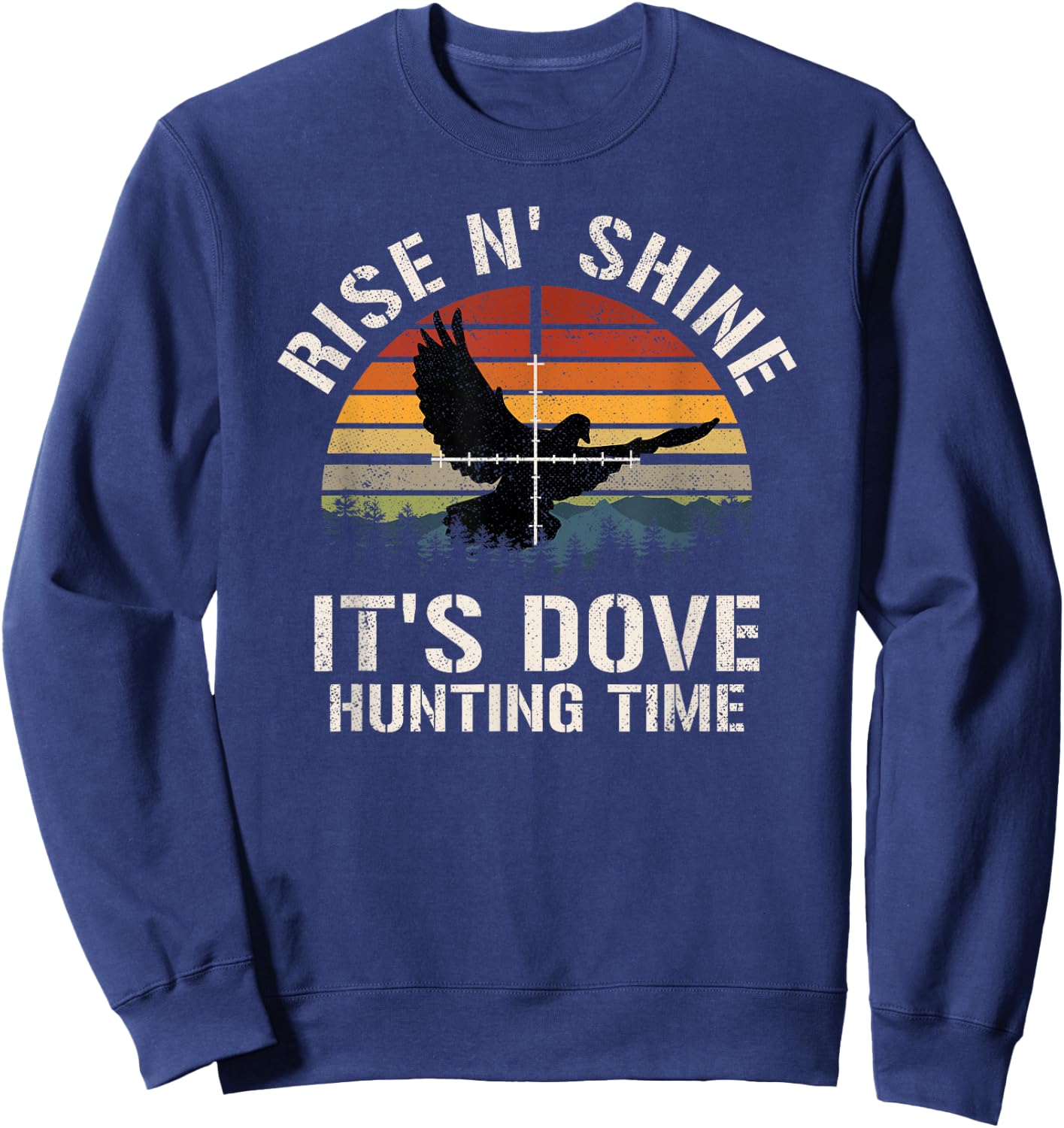 Vintage Sunset Dove Hunting Season Sweatshirt - Sweatshirt | Navy