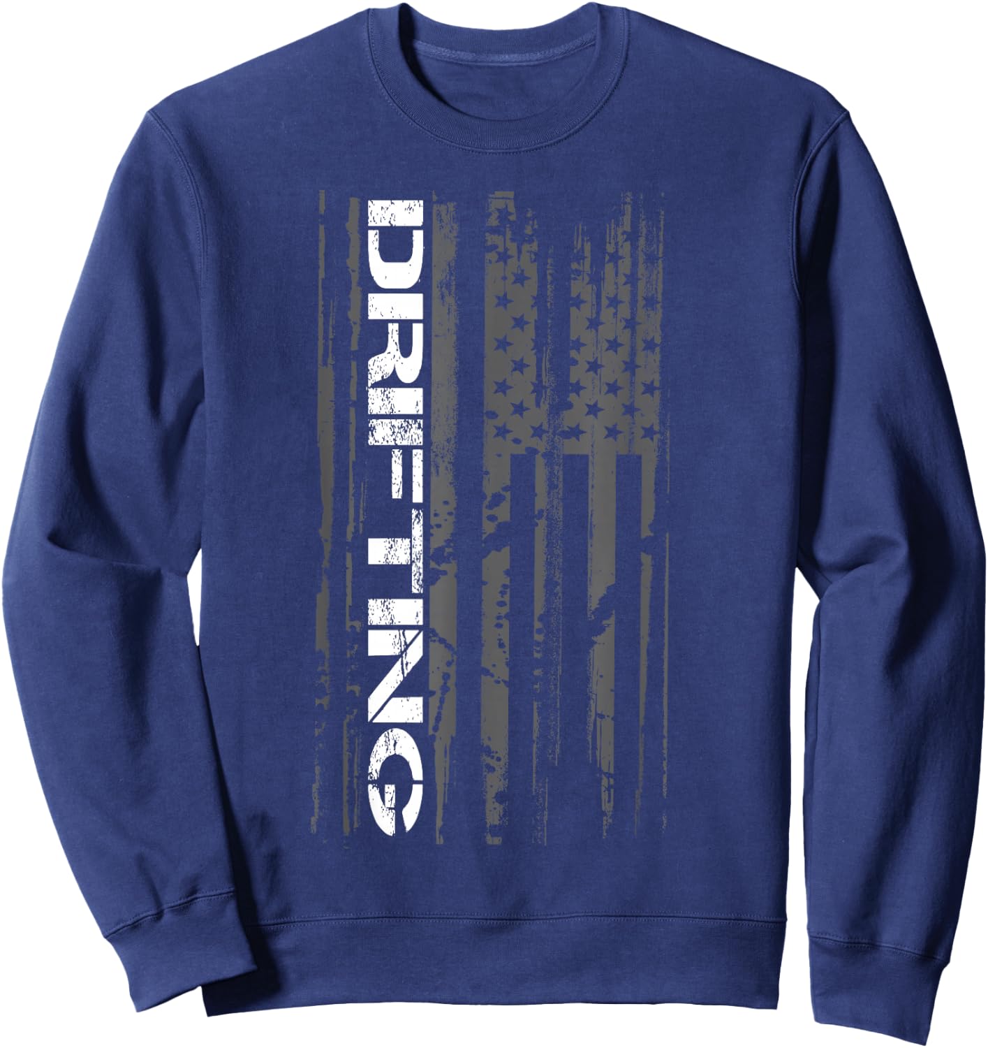 American Flag Car Racing Drifting Sweatshirt - Sweatshirt | Navy