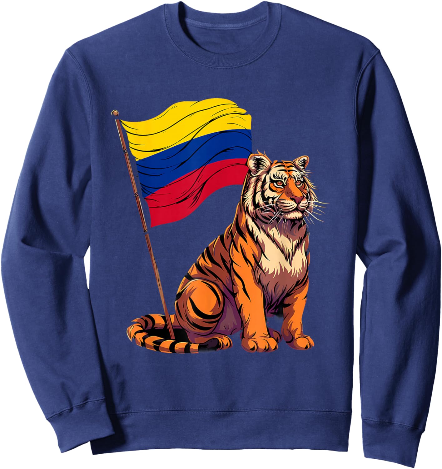 Colombia Flag Tiger Colombian Roots Colombian Pride Sweatshirt - Sweatshirt | Navy