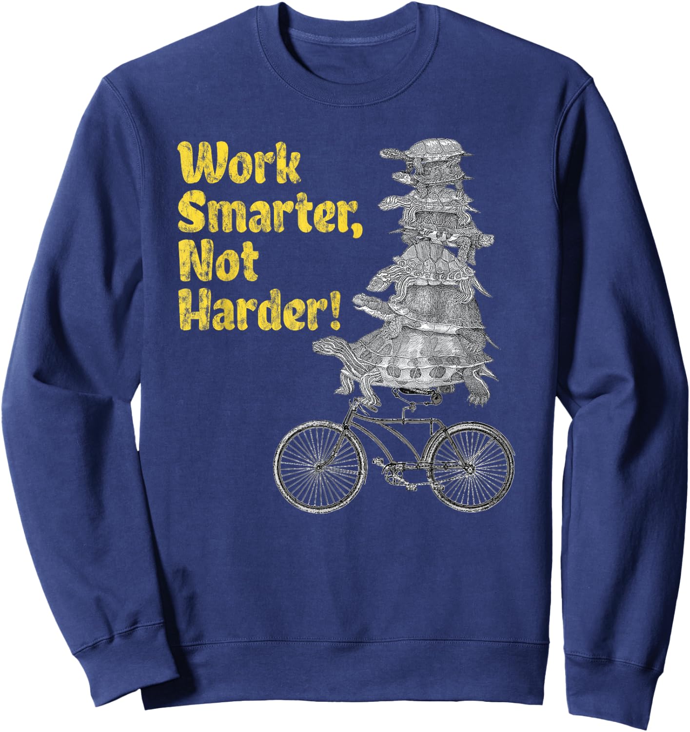 Work Smarter not harder Funny Turtle Gift T Shirt for Kids Sweatshirt - Sweatshirt | Navy