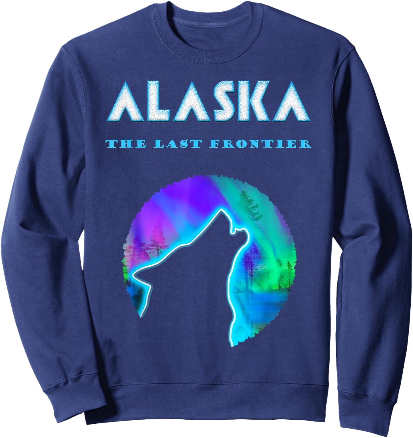 Alaska Crawling Wild Wolf Sweatshirt - Sweatshirt | Navy