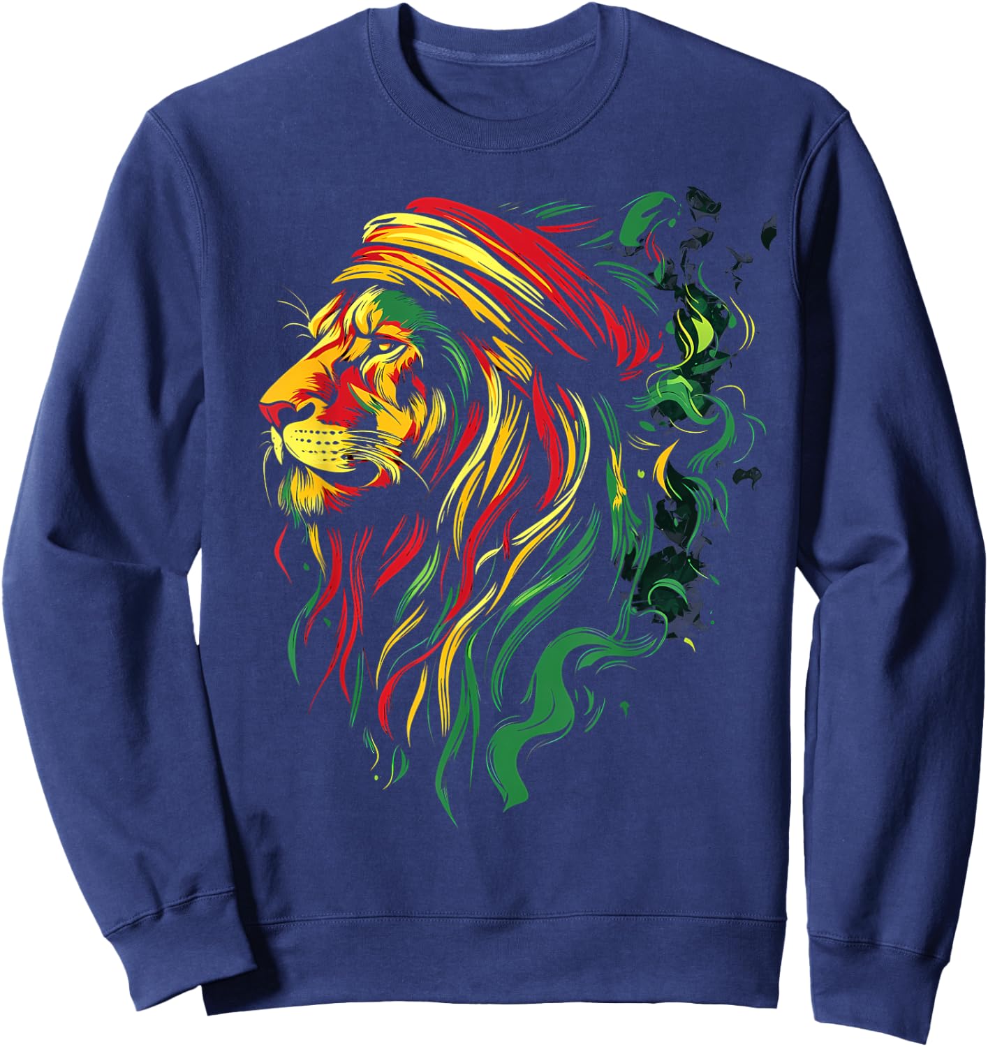 Jamaican Lion Jamaican Rasta Flag Lion Of Judah Reggae Music Sweatshirt - Sweatshirt | Navy