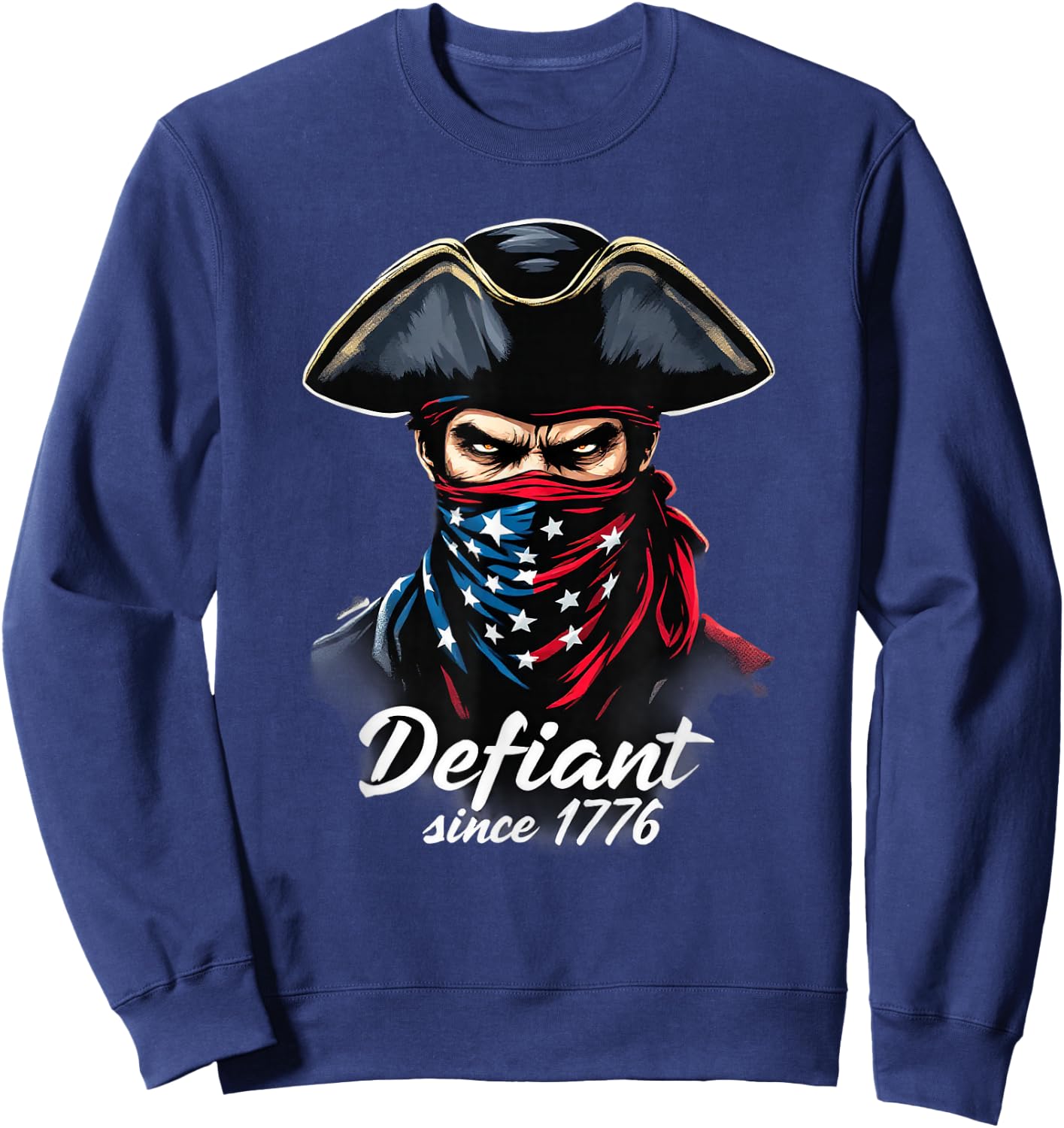 Defiant Since 1776 Retro Patriotic Independence Sweatshirt - Sweatshirt | Navy