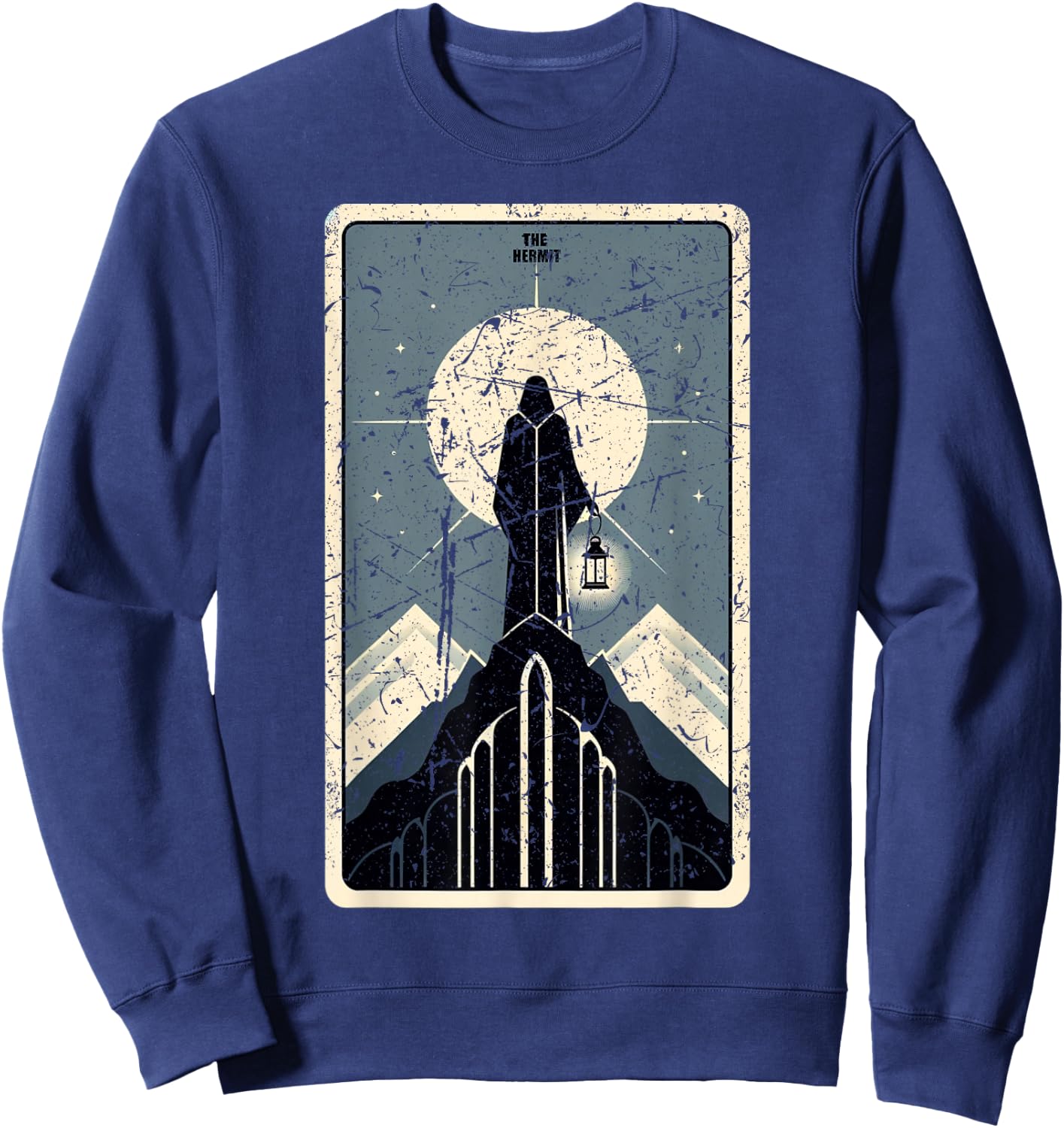 The Hermit Tarot Card Graphic Sweatshirt - Sweatshirt | Navy