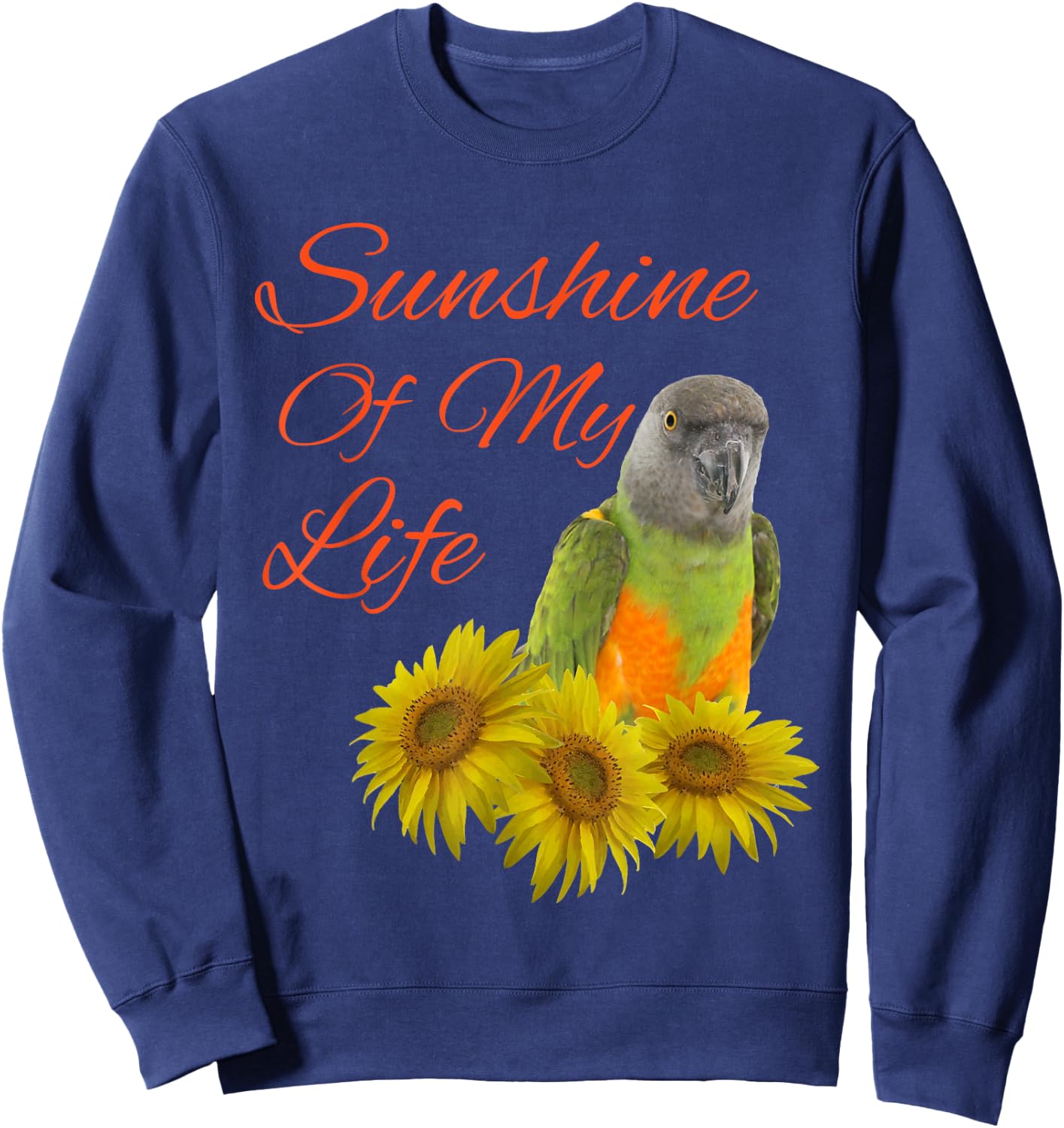 Senegal Parrot Sunshine Sunflower Men Women Girls Kids Sweatshirt - Sweatshirt | Navy