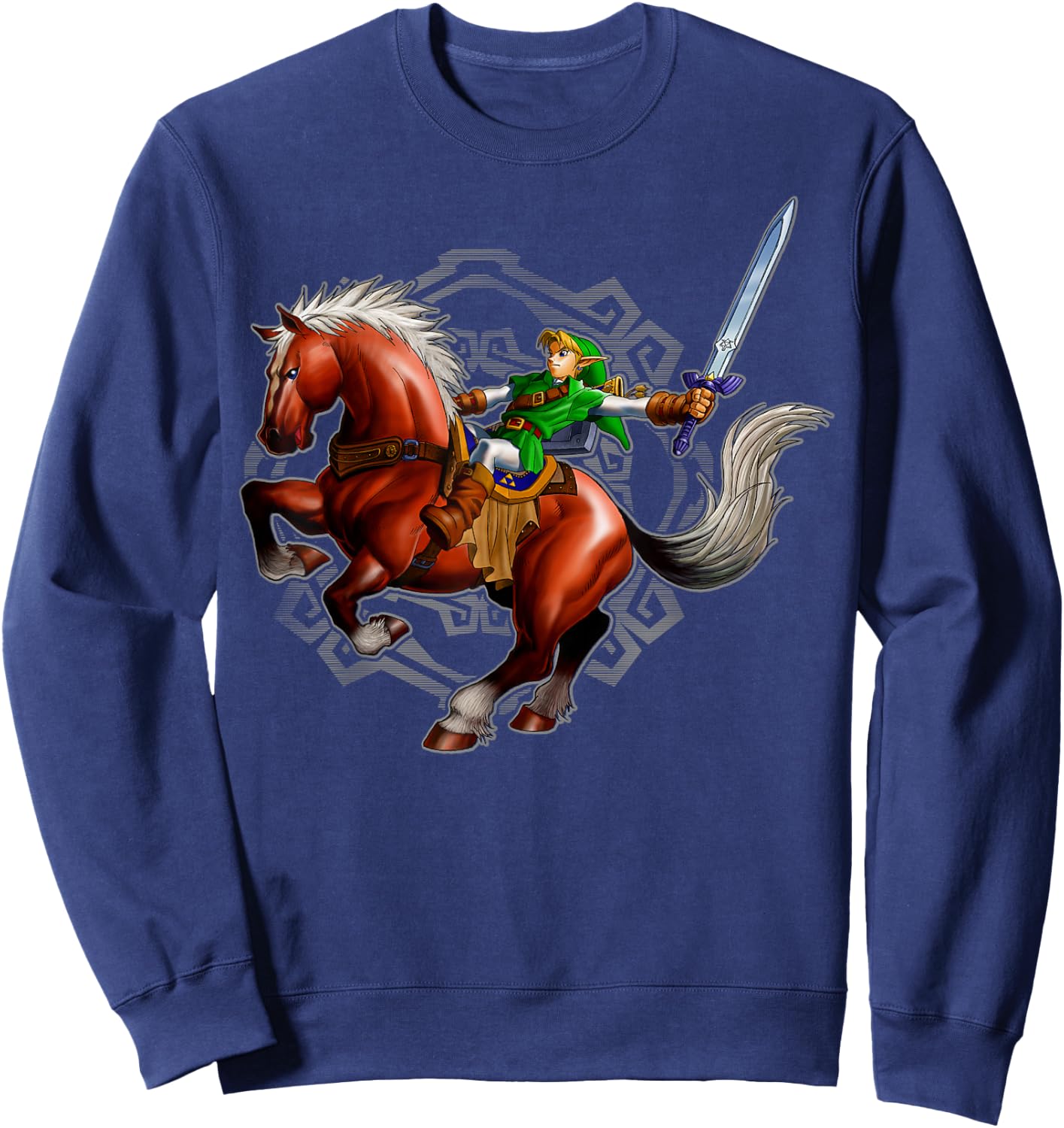 Nintendo Legend of Zelda Link On A Horse Portrait Sweatshirt - Sweatshirt | Navy