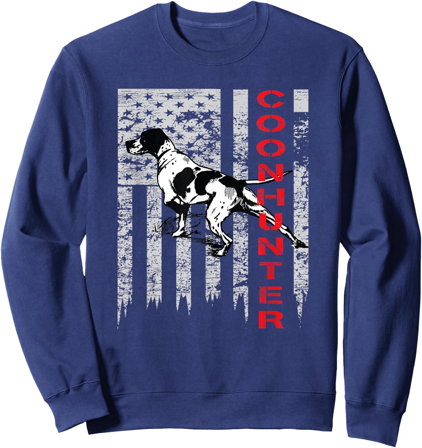 Distressed USA Flag Shirt for Coon Hunters Sweatshirt - Sweatshirt | Navy