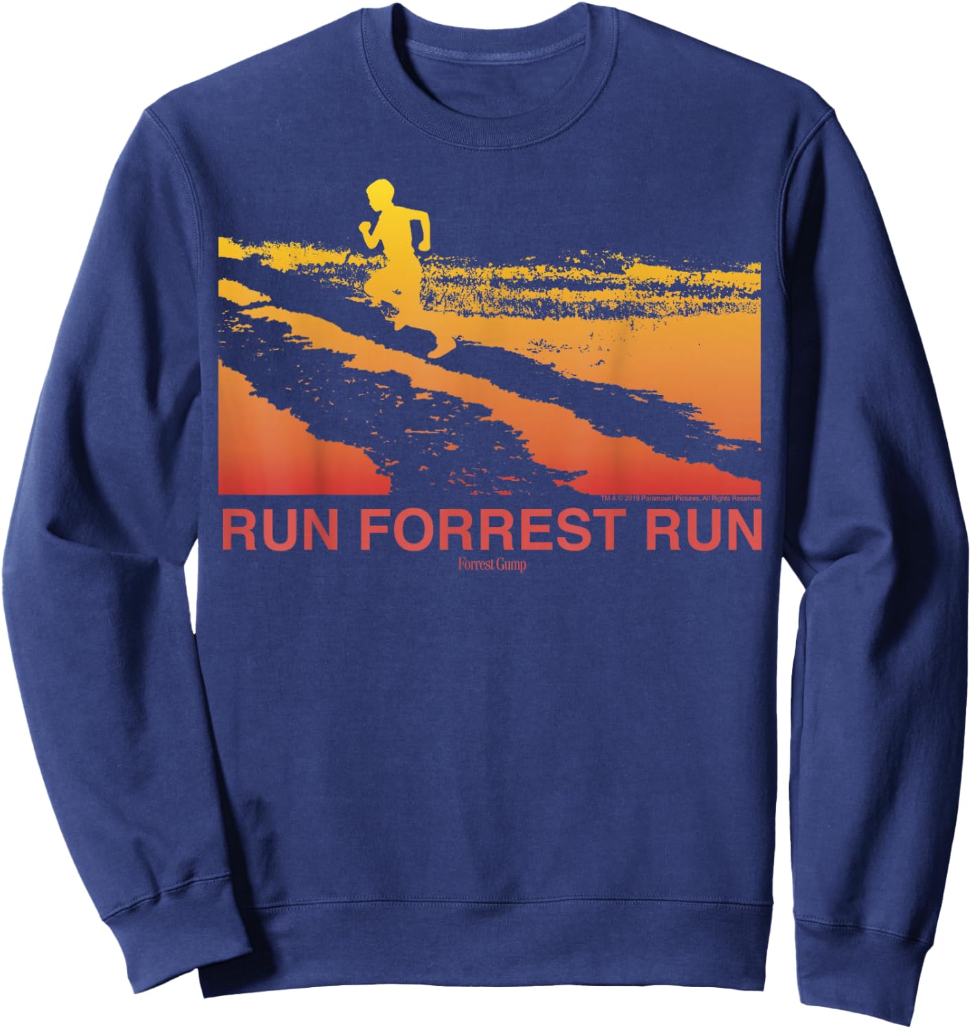 Forrest Gump Run Forrest Run Sunset Silhouette Sweatshirt - Sweatshirt | Navy