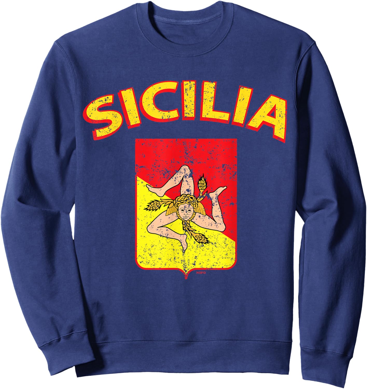 Sicilia Italia Flag, Sicilian, Sicily Italy, Sicilia Sweatshirt - Sweatshirt | Navy