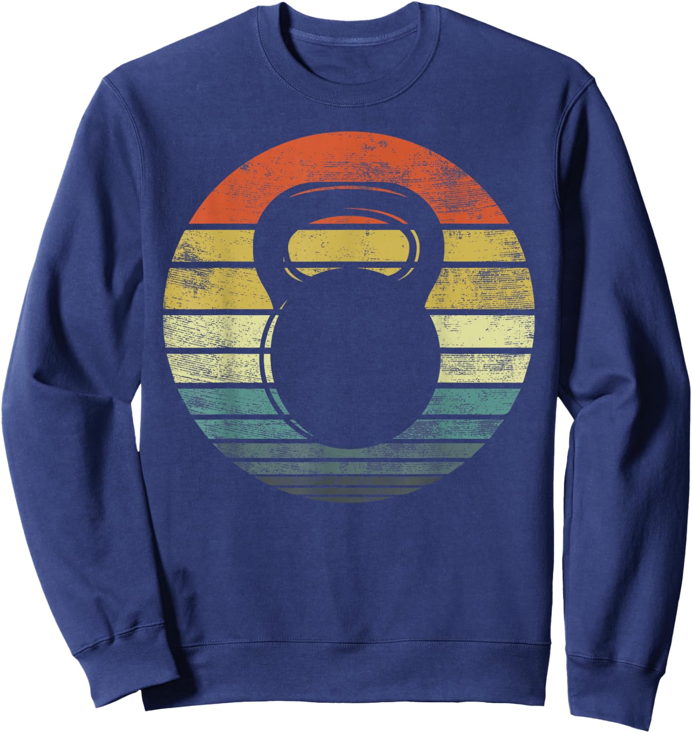 Kettlebell Gifts Funny Workout Retro Vintage Fitness Gym Sweatshirt - Sweatshirt | Navy