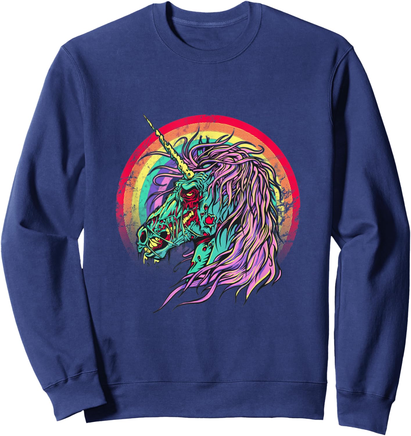 Zombie Unicorn Unicorn Halloween Sweatshirt - Sweatshirt | Navy