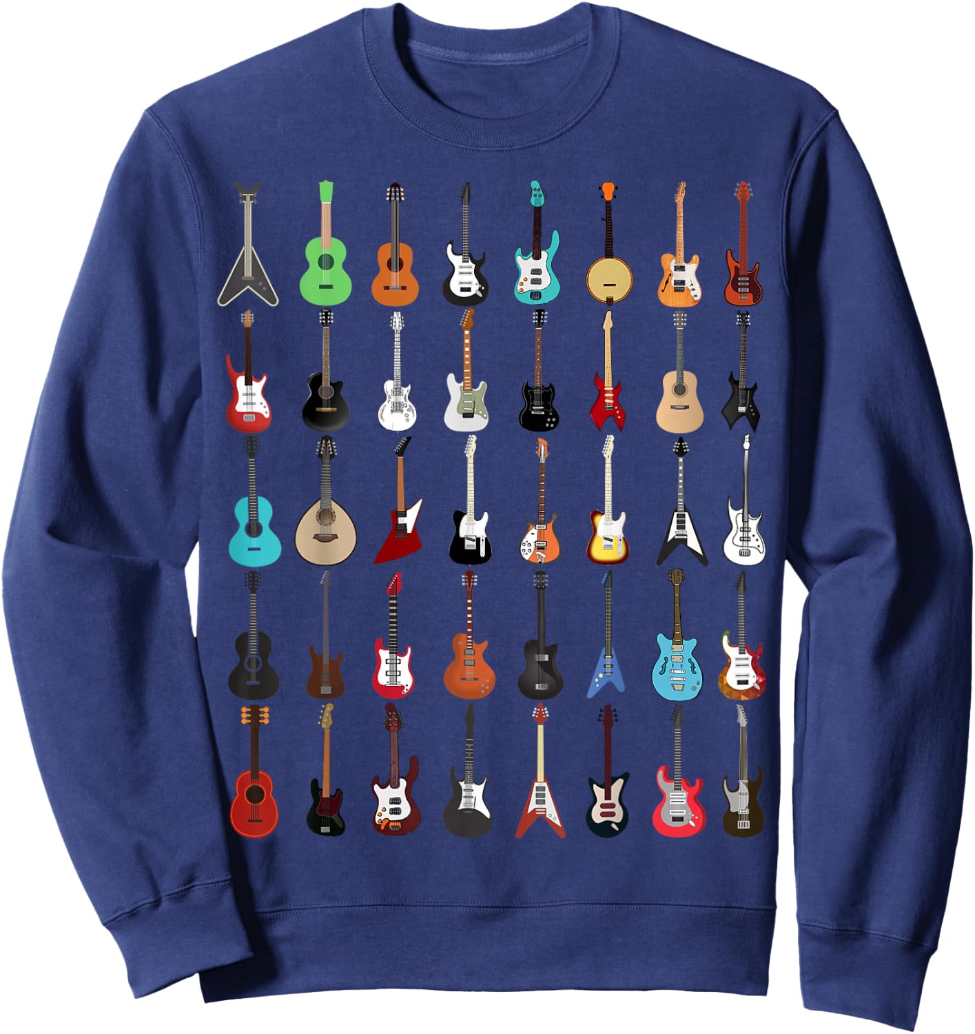 Guitar Musical Instrument T Shirt (Rock N Roll ) Sweatshirt - Sweatshirt | Navy