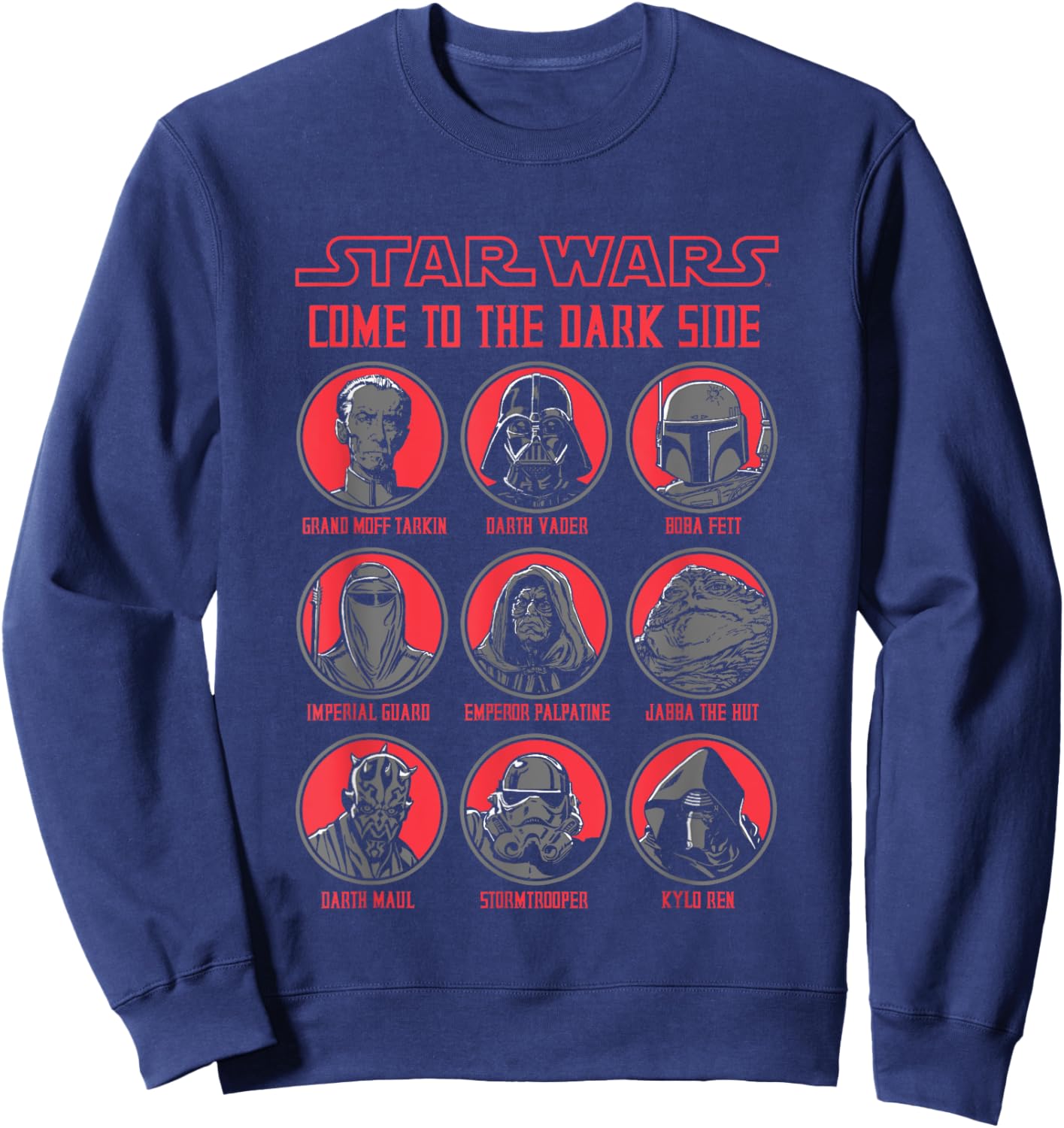 Star Wars Come To The Dark Side Characters Panels Big Logo Sweatshirt - Sweatshirt | Navy