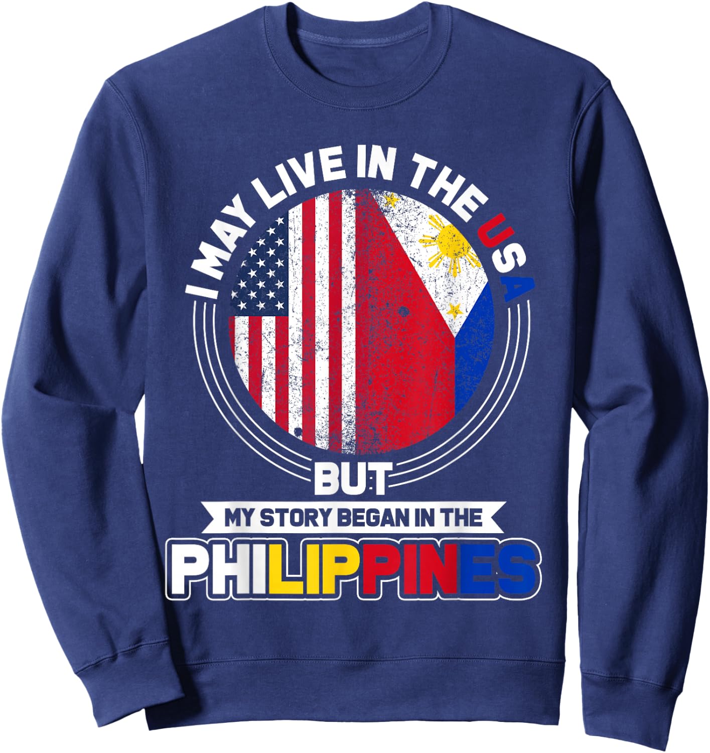 Philippine USA Flag Philippines Sweatshirt - Sweatshirt | Navy