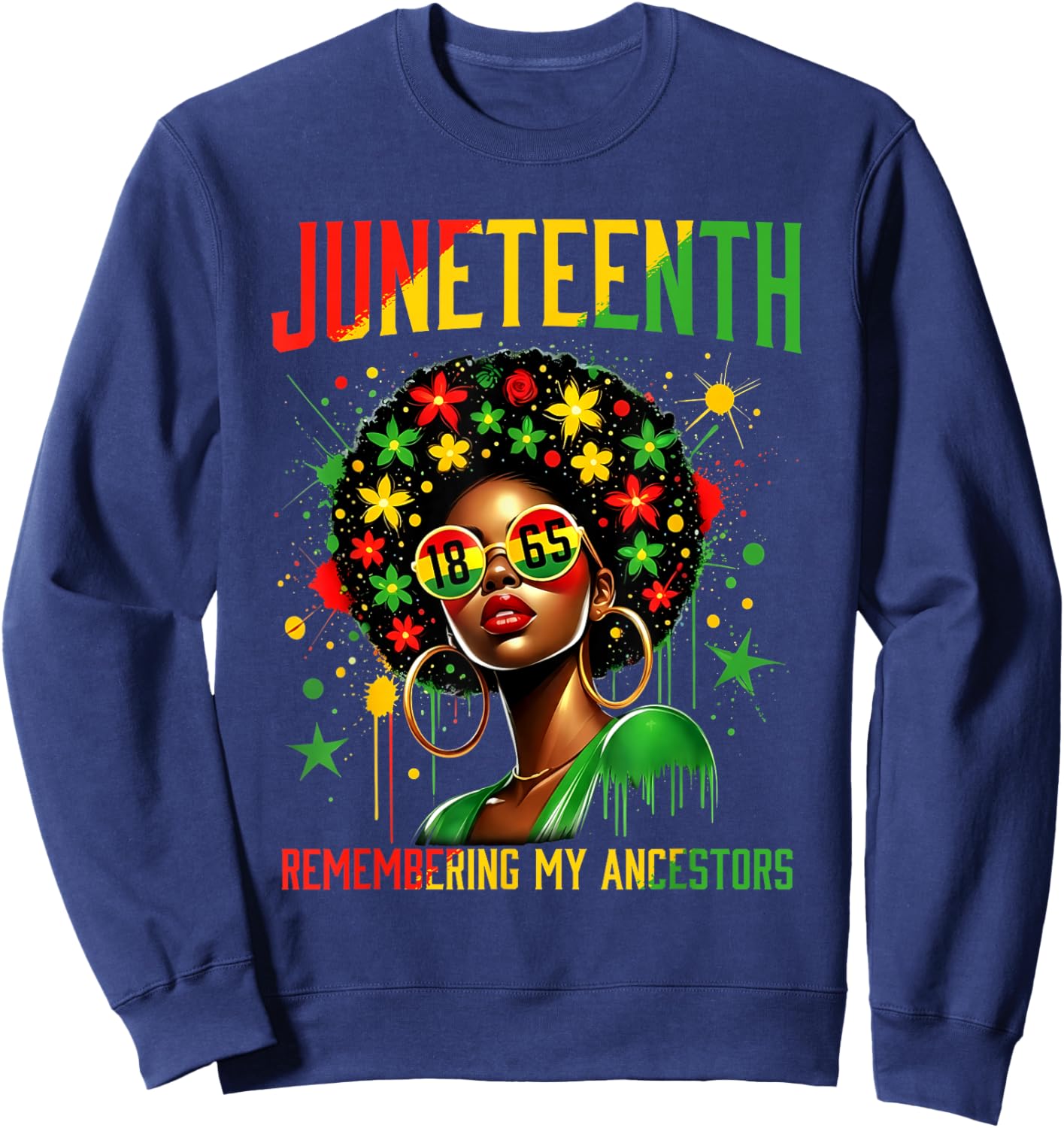 Remembering My Ancestors Juneteenth Black African Women Sweatshirt - Sweatshirt | Navy