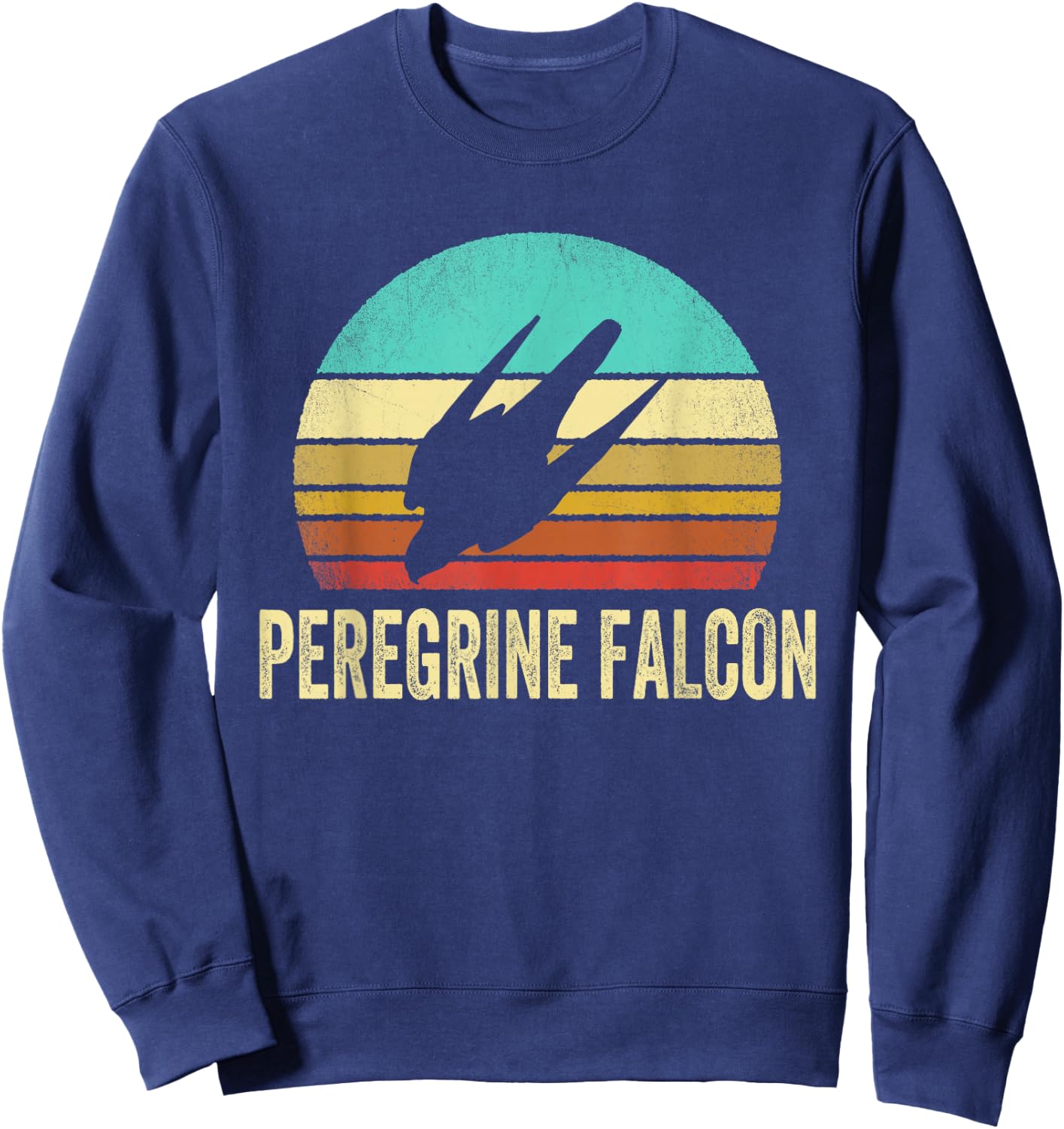 Vintage Peregrine Falcon Shirt Sunset Sweatshirt - Sweatshirt | Navy