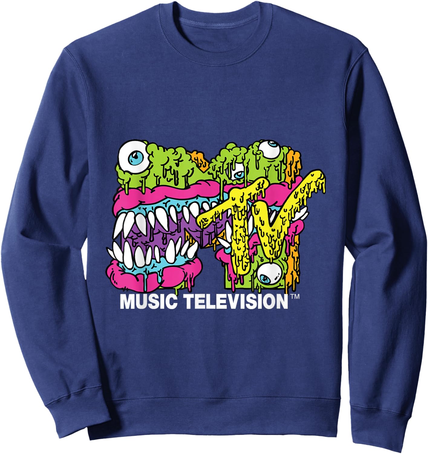 MTV Classic Logo Moster Design T- Shirts Sweatshirt - Sweatshirt | Navy