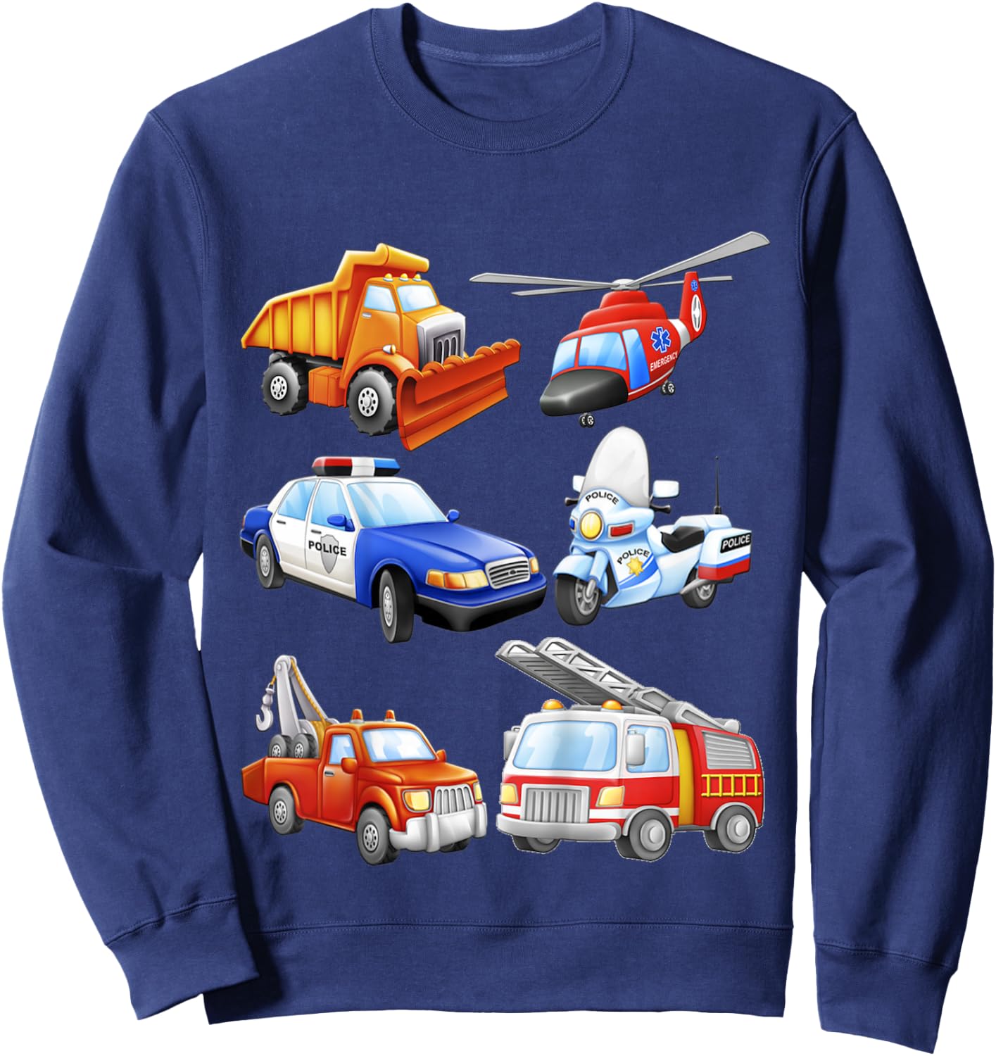 Boys' Emergency Vehicles Toddler Short Sleeved Sweatshirt - Sweatshirt | Navy