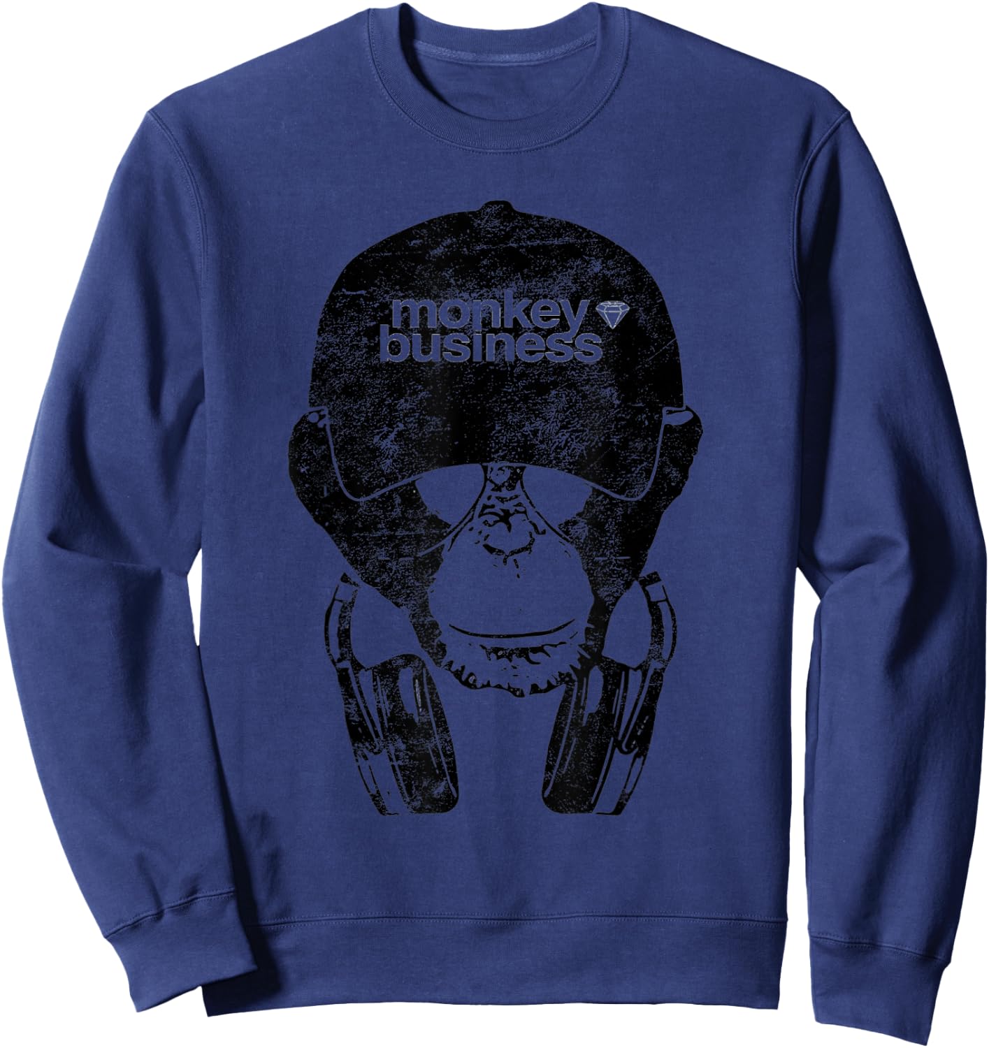 Monkey Business - Cool monkey with glasses shirt Sweatshirt - Sweatshirt | Navy