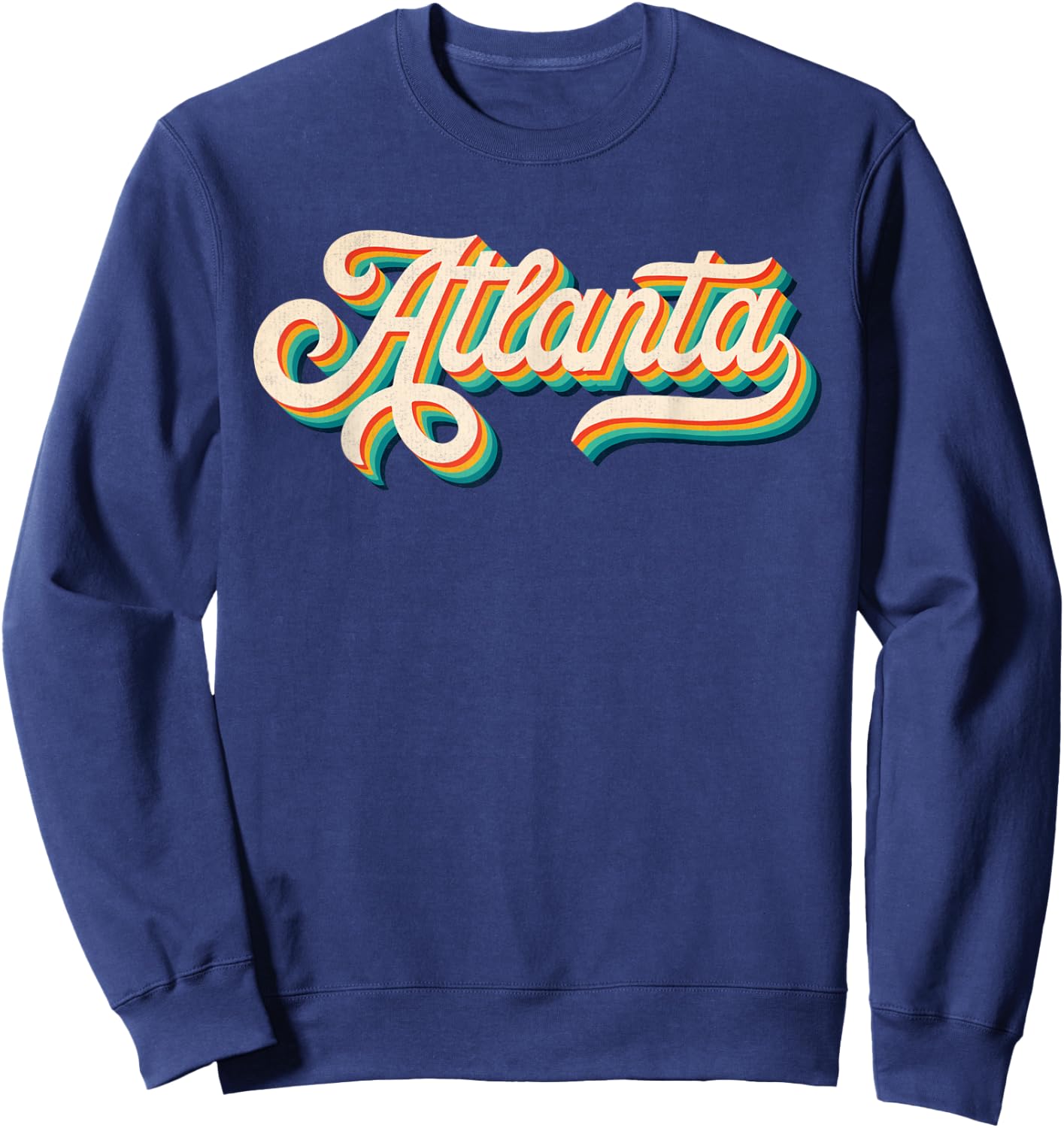 70s Vintage Retro Atlanta Georgia Throwback USA Souvenir Sweatshirt - Sweatshirt | Navy