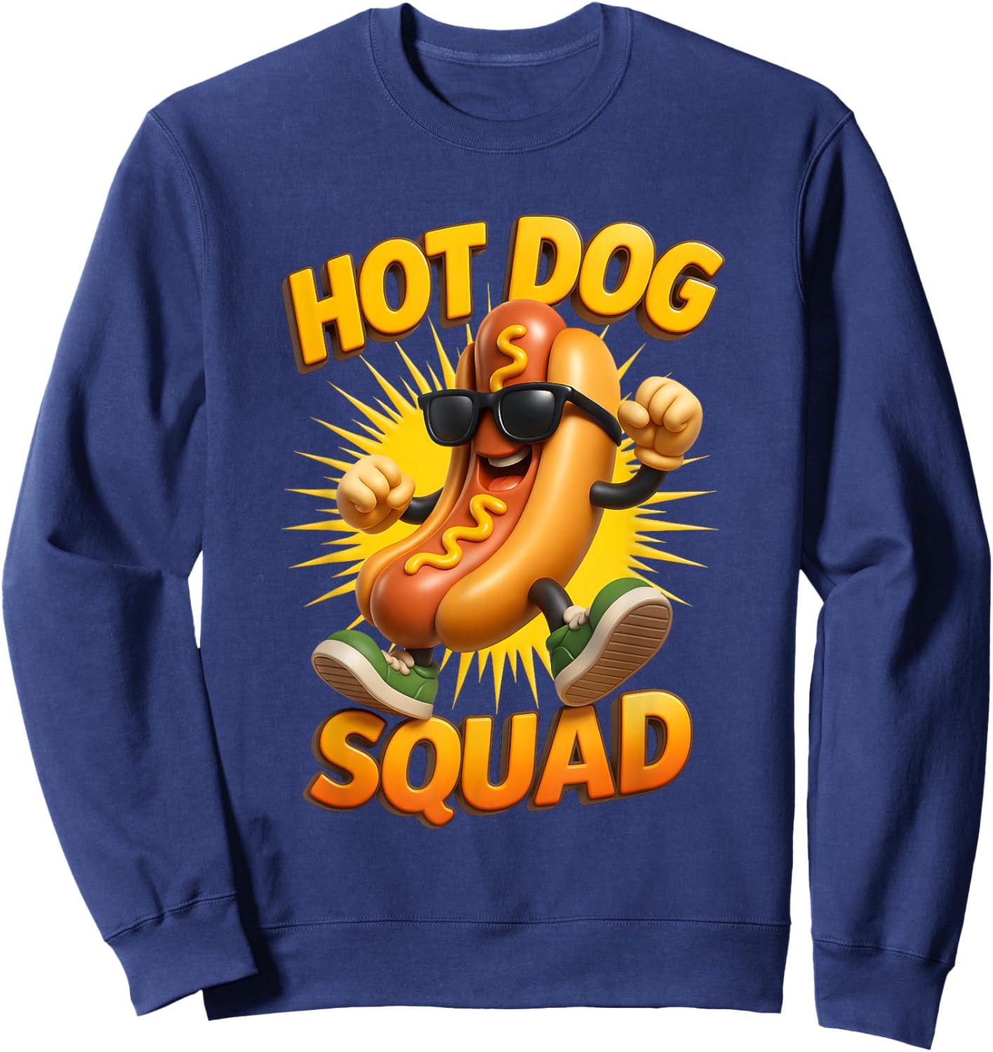 Hot Dog Squad Funny Foodie Fast Food Summer BBQ Party Sweatshirt - Sweatshirt | Navy
