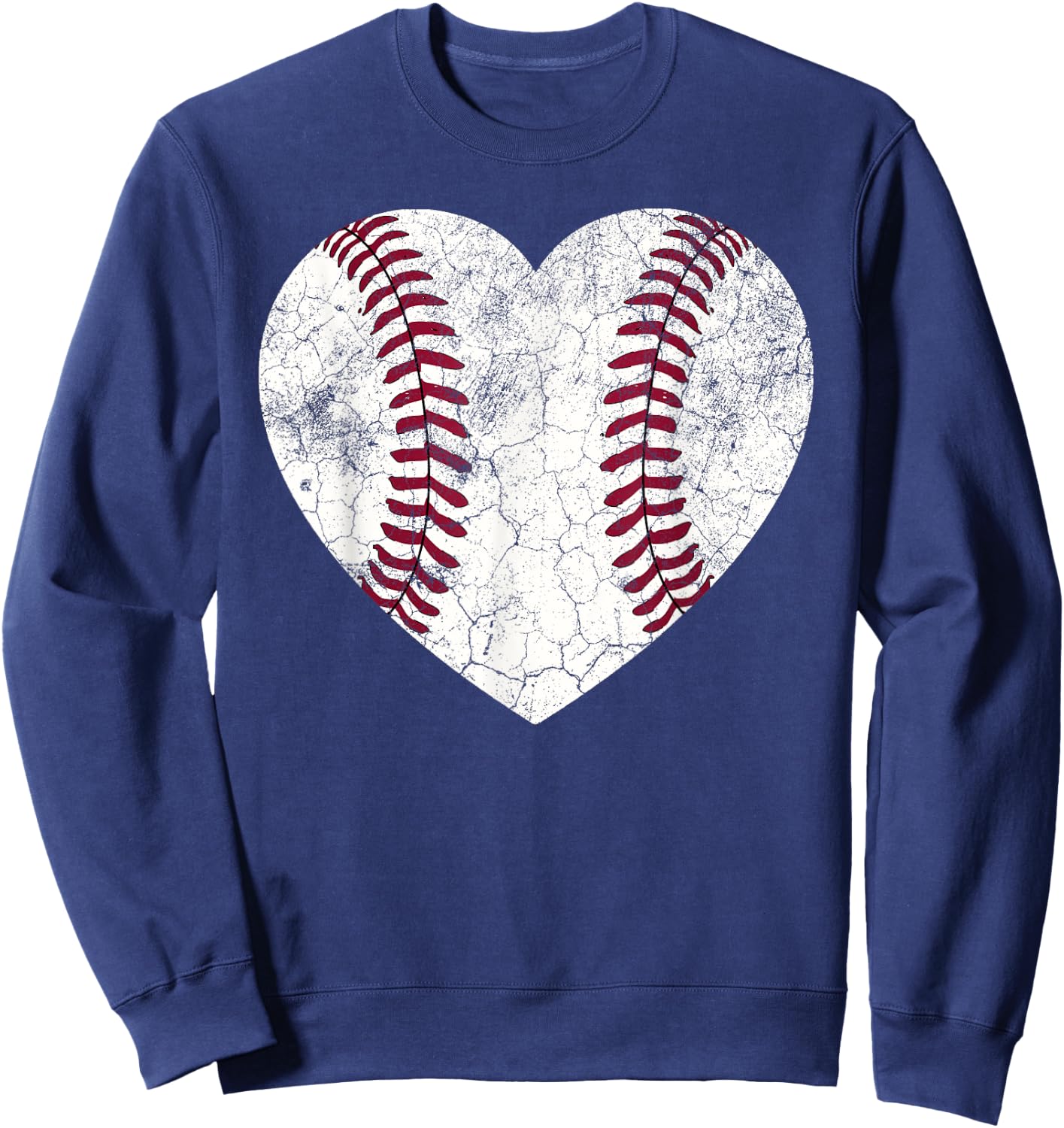 Baseball Heart Shirt Cute Mom Dad Men Women Softball Gift Sweatshirt - Sweatshirt | Navy