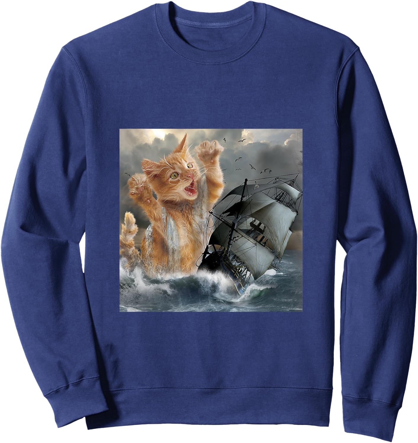 Cat Kitten Kraken Release The Kraken Krakitten Men Women Kids Sweatshirt - Sweatshirt | Navy