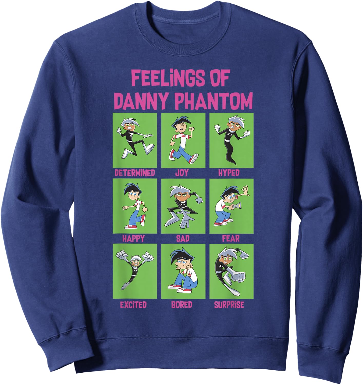 Danny Phantom The Feelings Of Danny Phantom Portrait Grid Sweatshirt - Sweatshirt | Navy