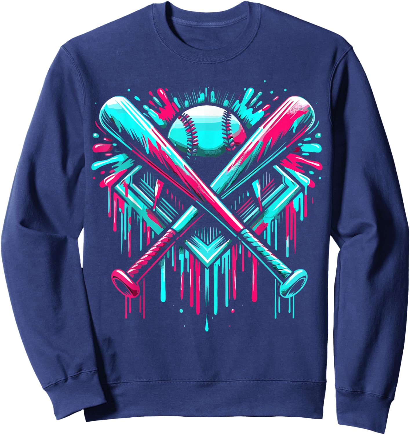 Dripping Baseball Bat Sweatshirt - Sweatshirt | Navy