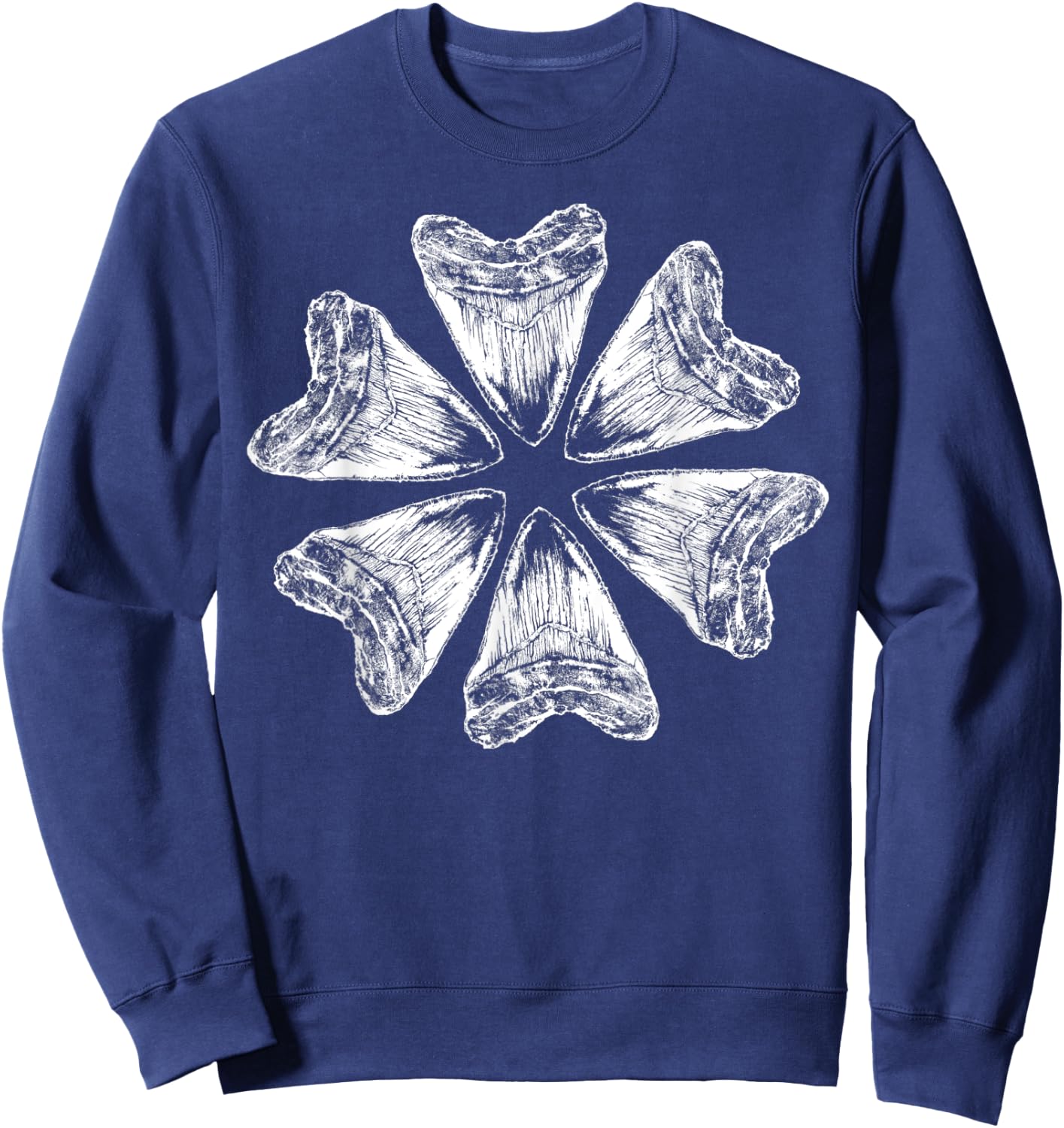 Megalodon fossil teeth Sweatshirt - Sweatshirt | Navy